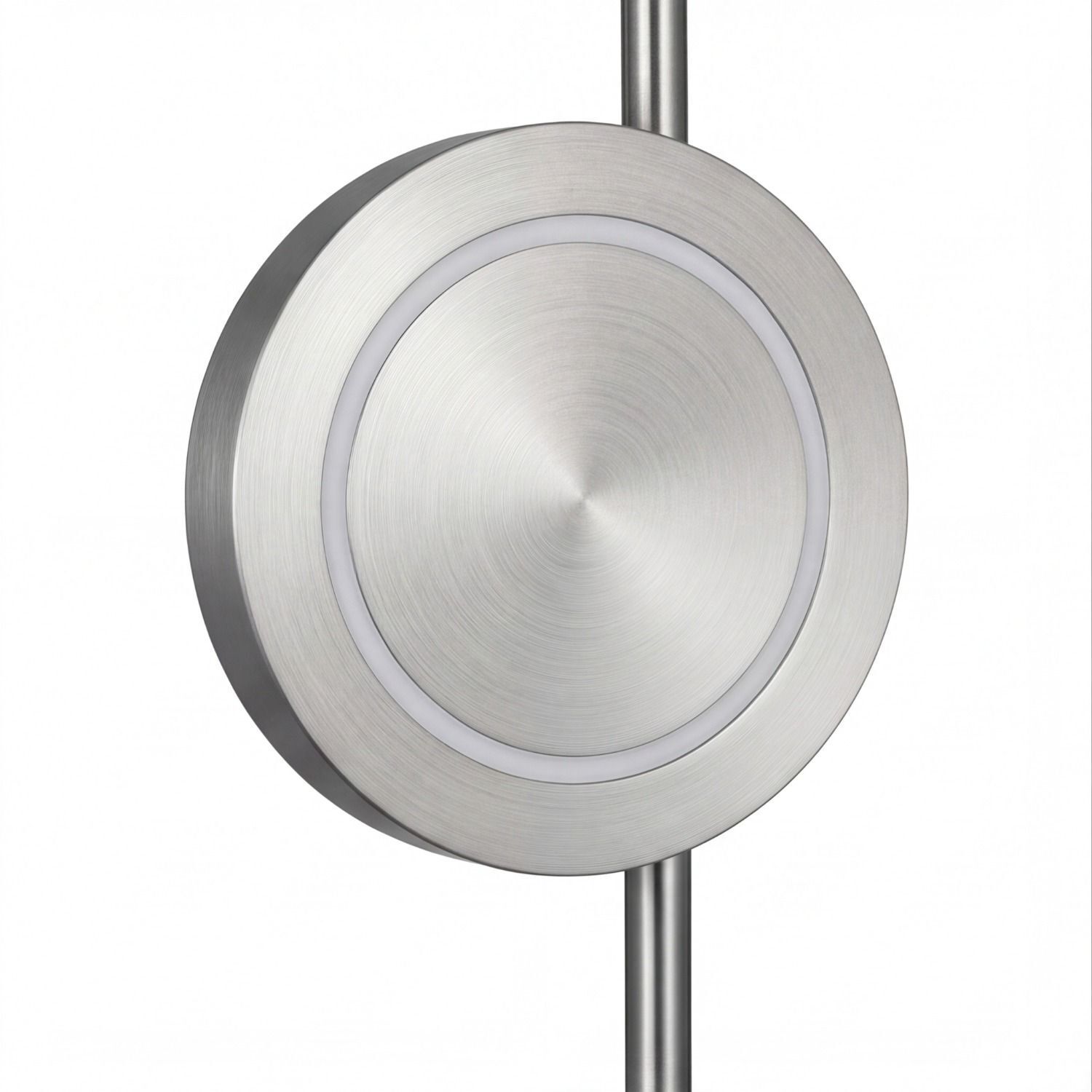 lampe, pendellampe, metall, gebürstetes aluminium, runder scheibe