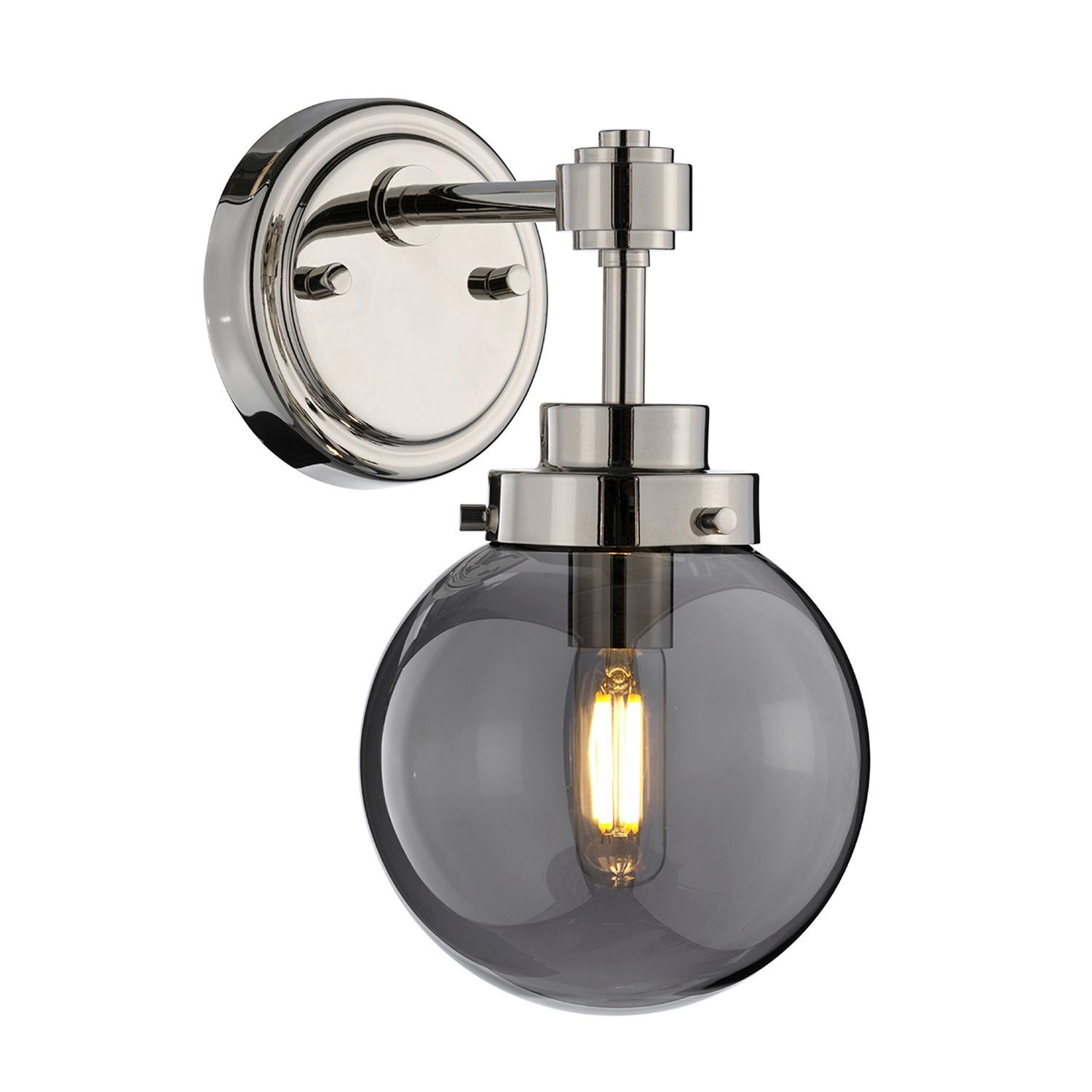 beleuchtung-wandleuchte-wandlampe-lilinia-1-flammig-nickel-poliert-grau-retro-395-1 Wandlampe, Wandlampe Glas, Chromstahl, Glaslampe, Wand-Deckenleuchte