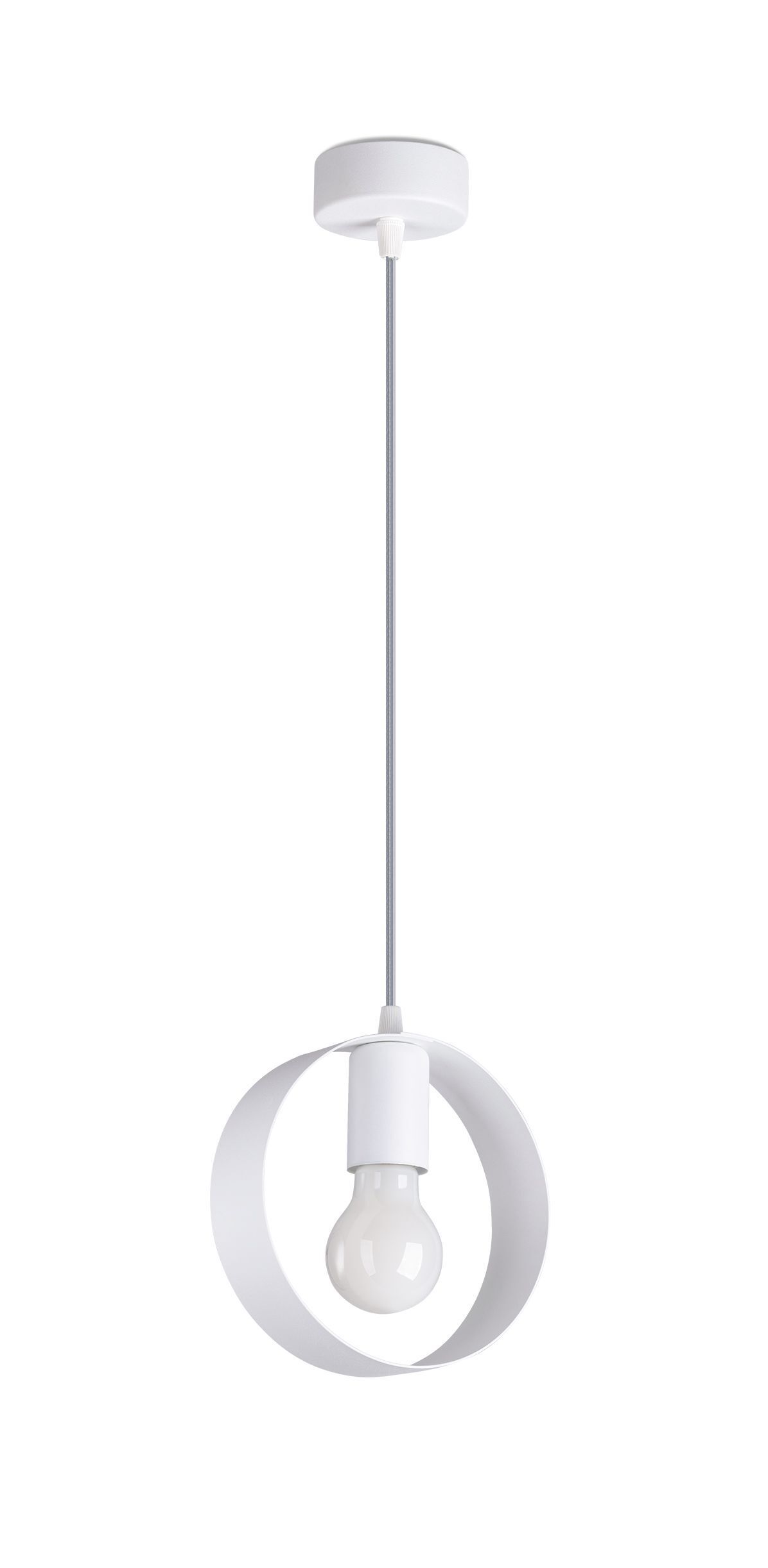 Hängelampe Modern rund Ø 18 cm Metall Weiß E27 HIAS