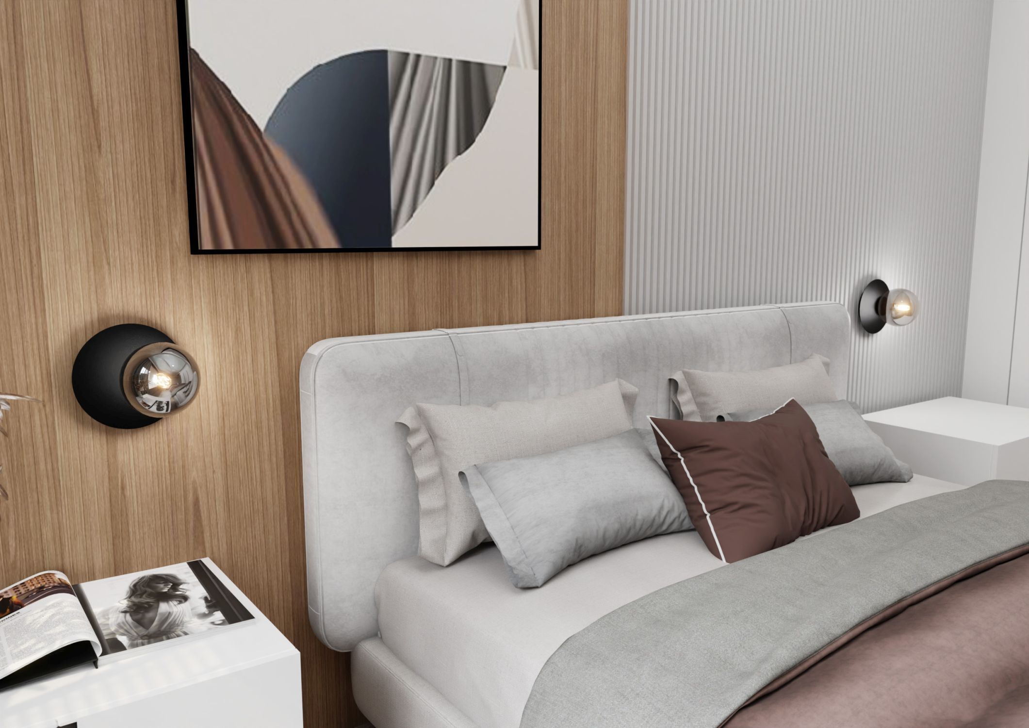 Wandlampe Rauchglas Metall Ø 20 cm rund E14 Kugel Schirm Kissen, Dekoration für Zuhause, Innenarchitektur, Kopfkissen, Couch