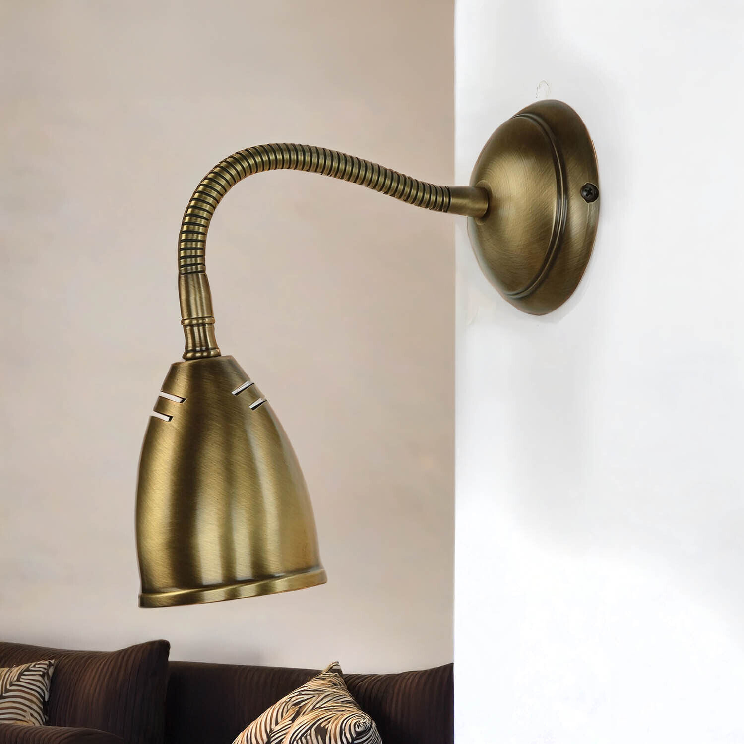 Schwenkbare Wandlampe Rustikal Bronze Hell