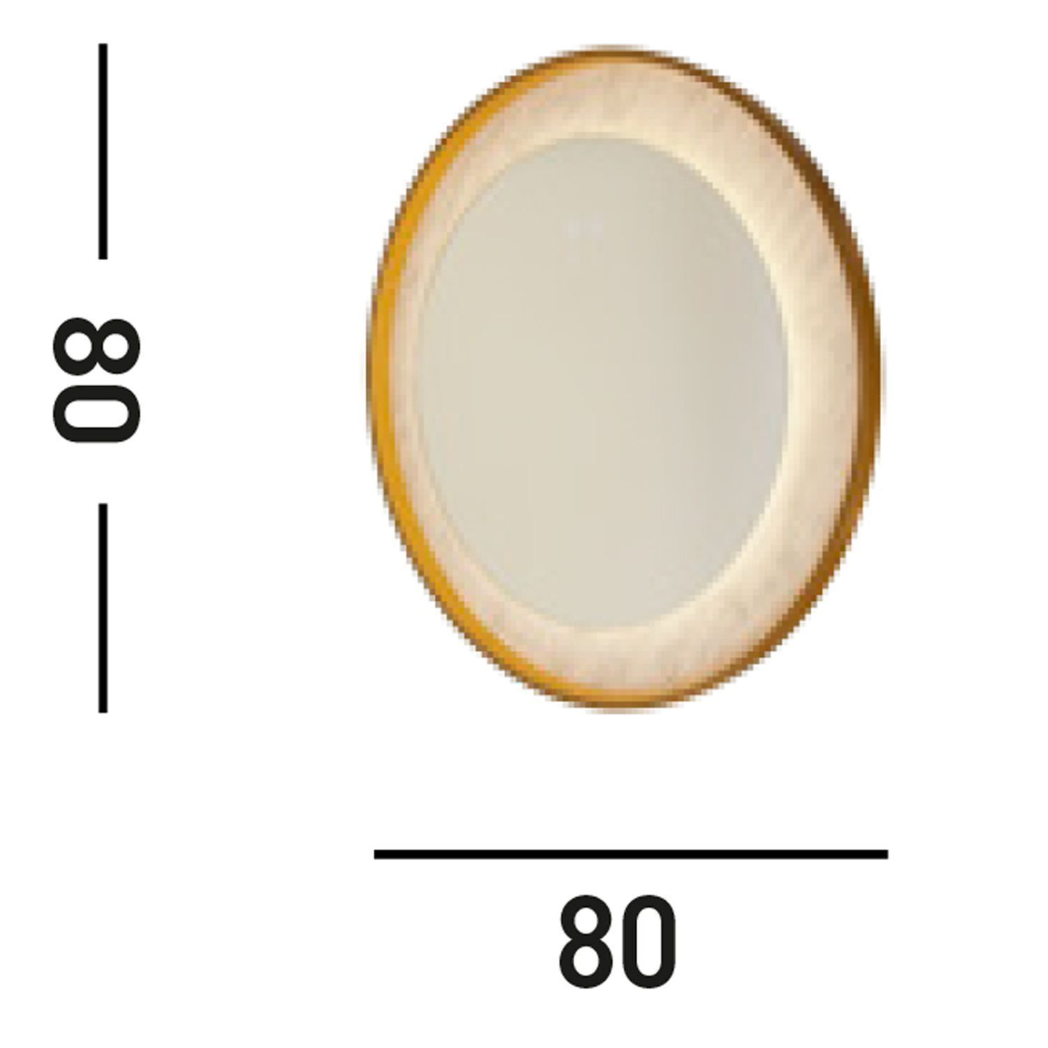 Applique LED à intensité variable en or blanc Touch IP44 Ø80 cm Teller