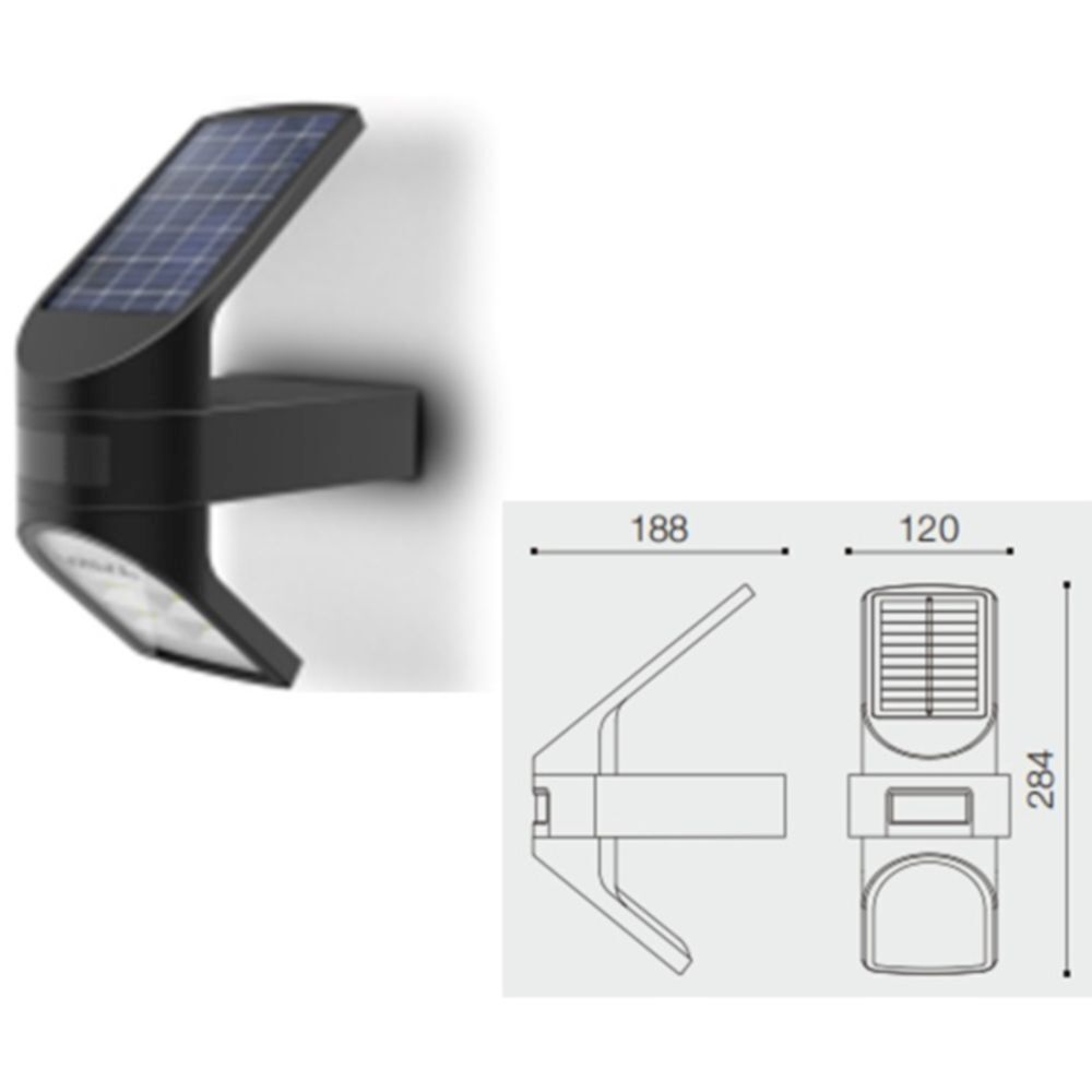 Solarlampe Bewegungsmelder LED 4000 K Garten Haus