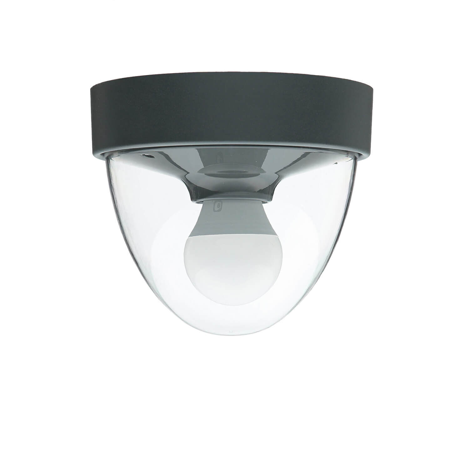 Kleine Deckenlampe Bad Ø18cm rund Grau IP44 E27