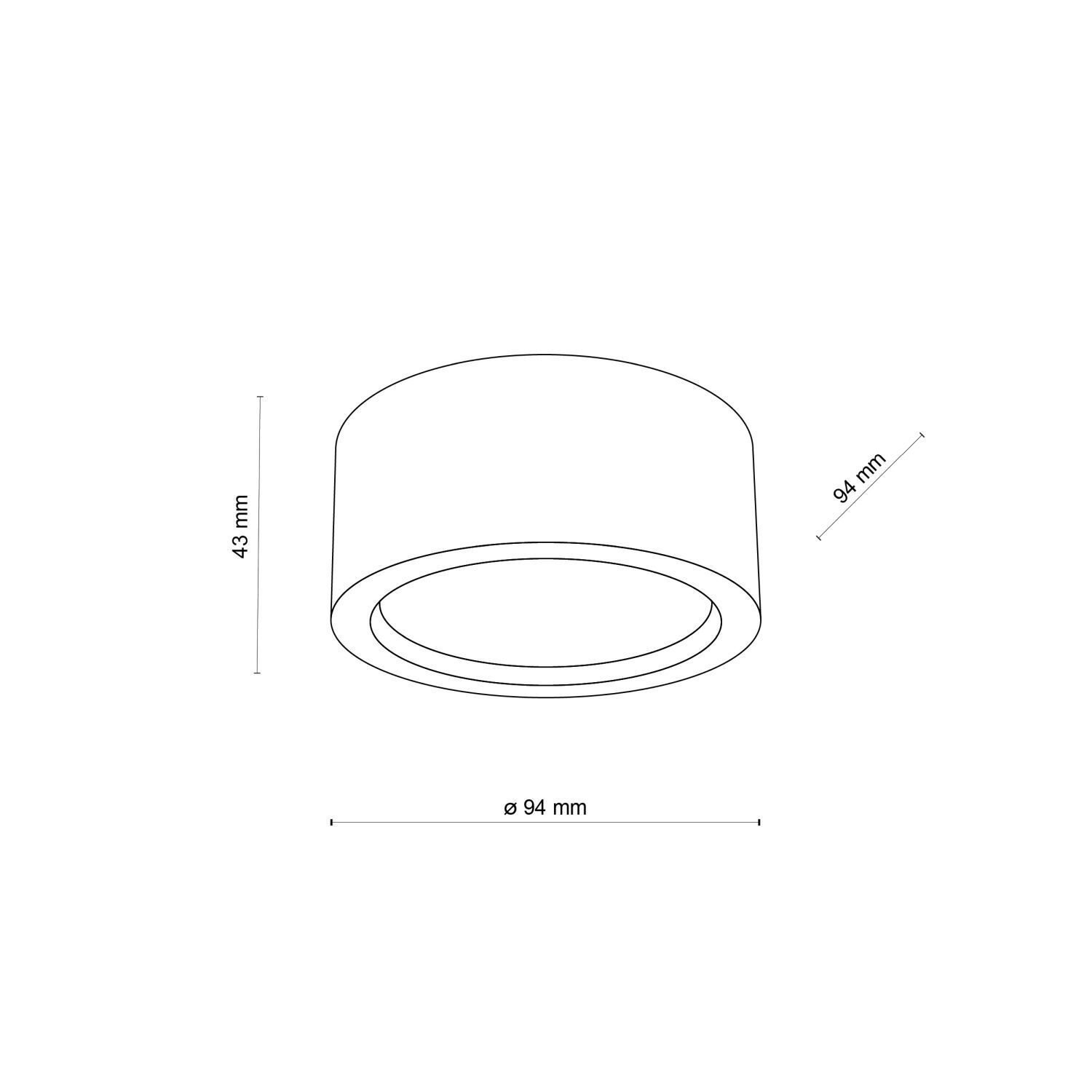 Plafonnier rond Ø 9,5 cm H : 4,5 cm En saillie GX53 Bois