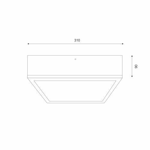 Holz Deckenlampe blendarm Glasschirm E27 B:31 cm eckig