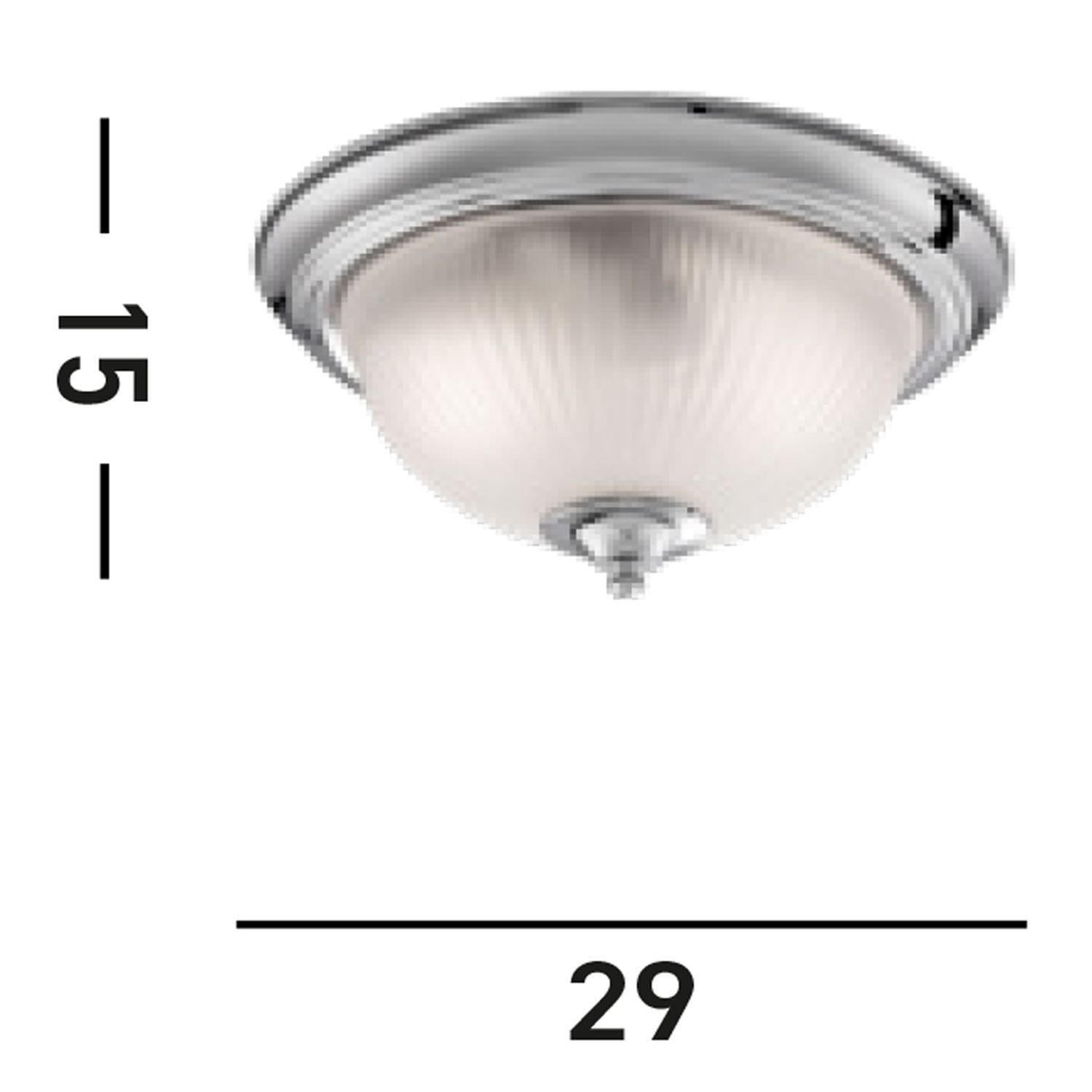 Lampe de plafonnier verre métal E14 IP44 29 cm rond en chrome