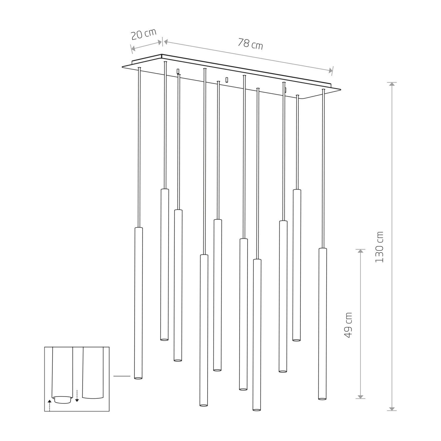 Hängelampe Esstisch 10-flammig G9 Metall Modern verstellbar Tor