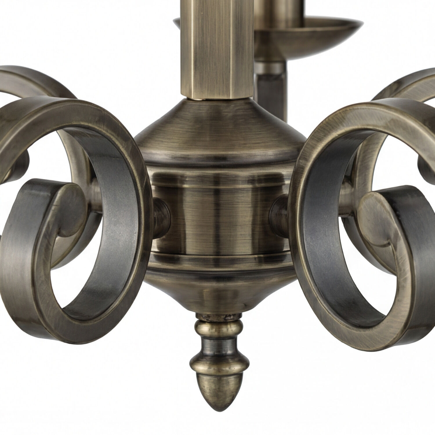 Chandelier, Metall, Bronze, Gewölbte Arme, Lichtarmatur