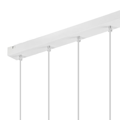 Blanc Suspension Bois 5xE27 longue Table de salle à manger moderne