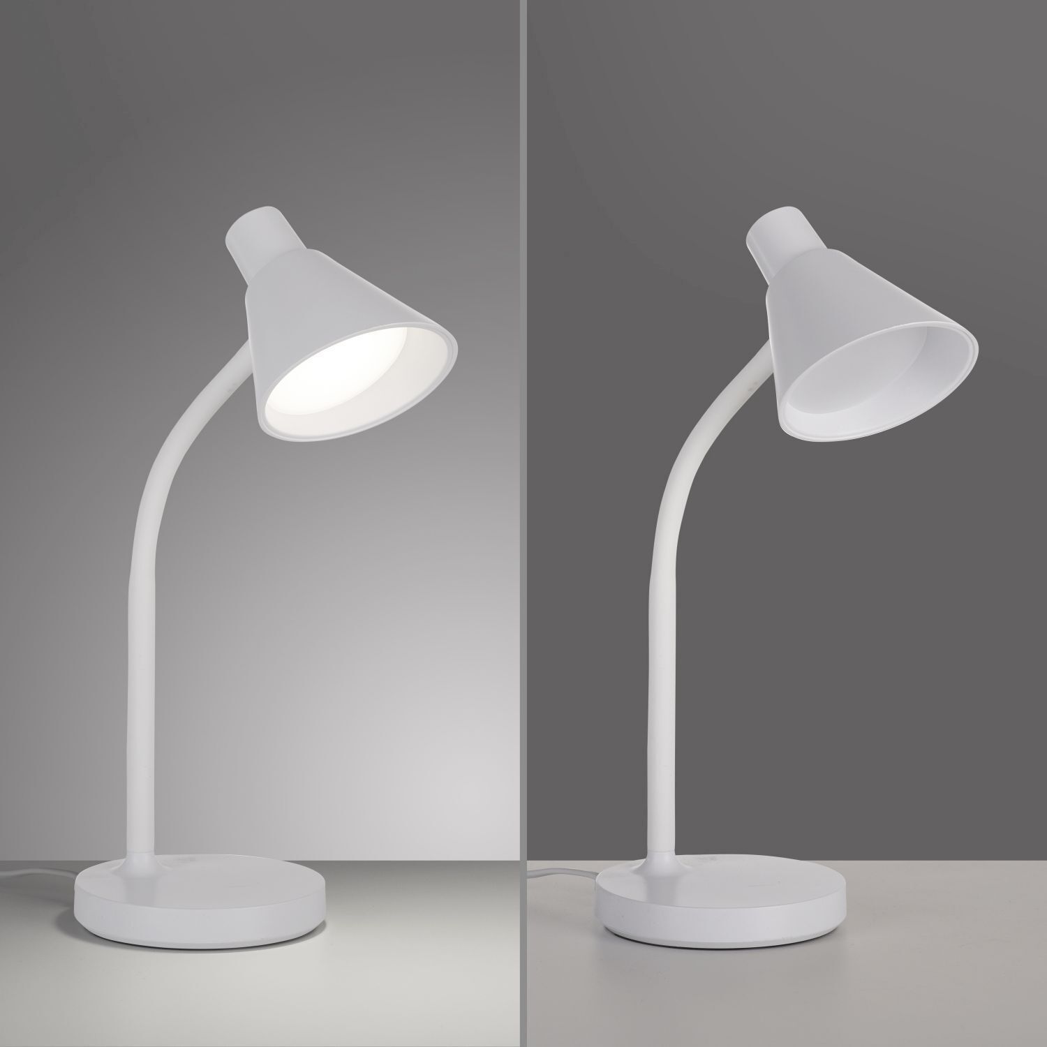 Lampe de bureau LED Métal 38 cm Blanc 600 lm Moderne Lampe, Tischlampe, Lampenschirm, Beleuchtung