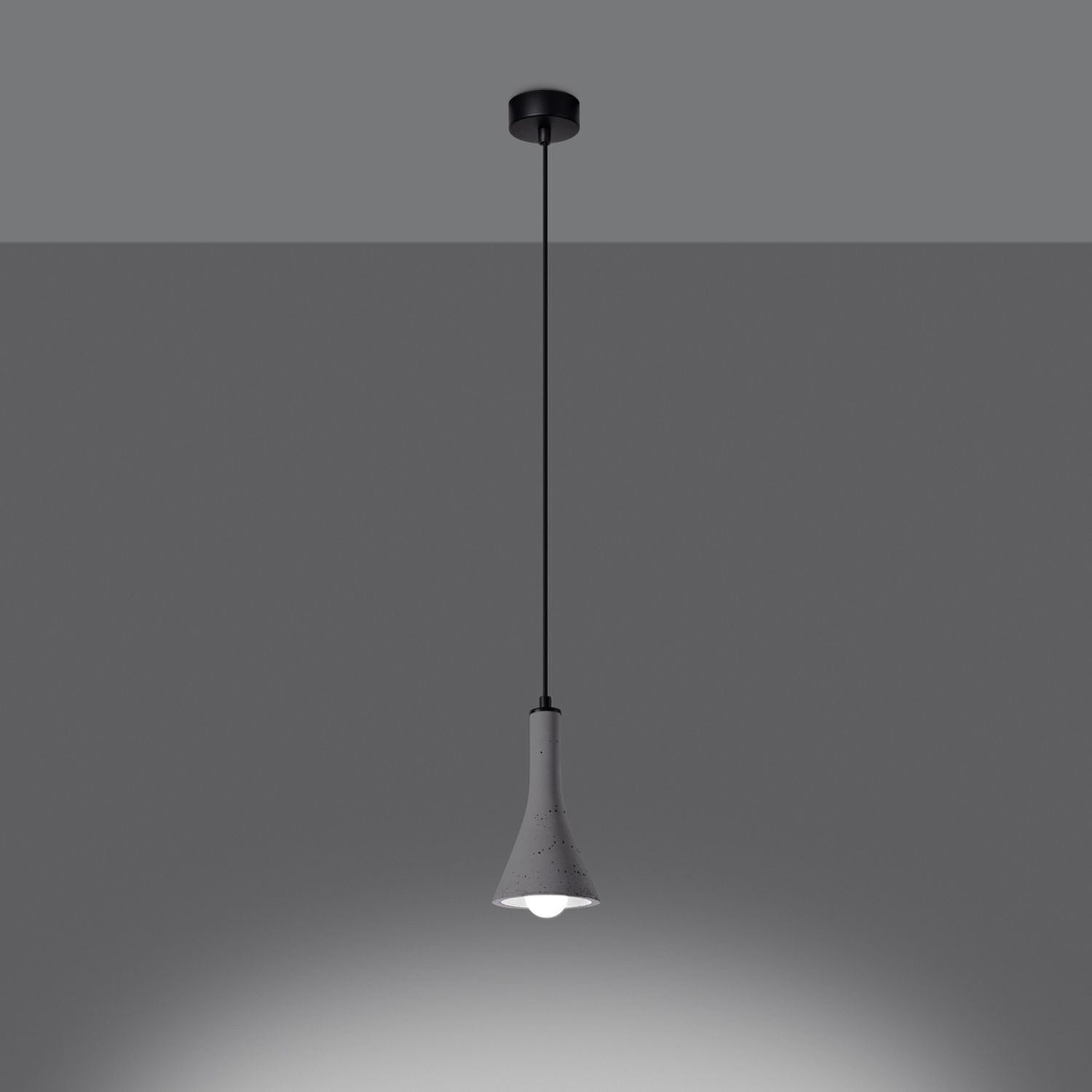 pendant light, hängelampe, grau finish, betonoptik, einzelne glühbirne