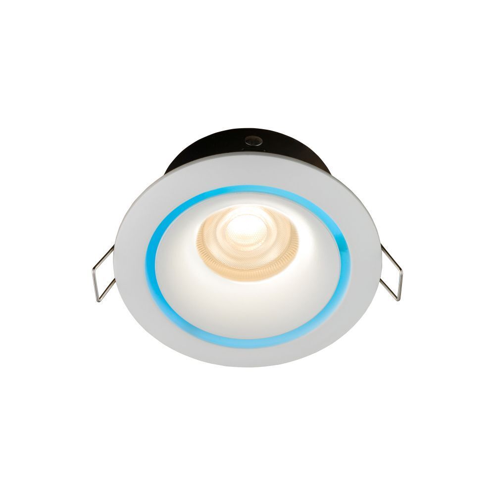 Luminaire encastré aluminium verre Ø8,5cm anneaux colorés