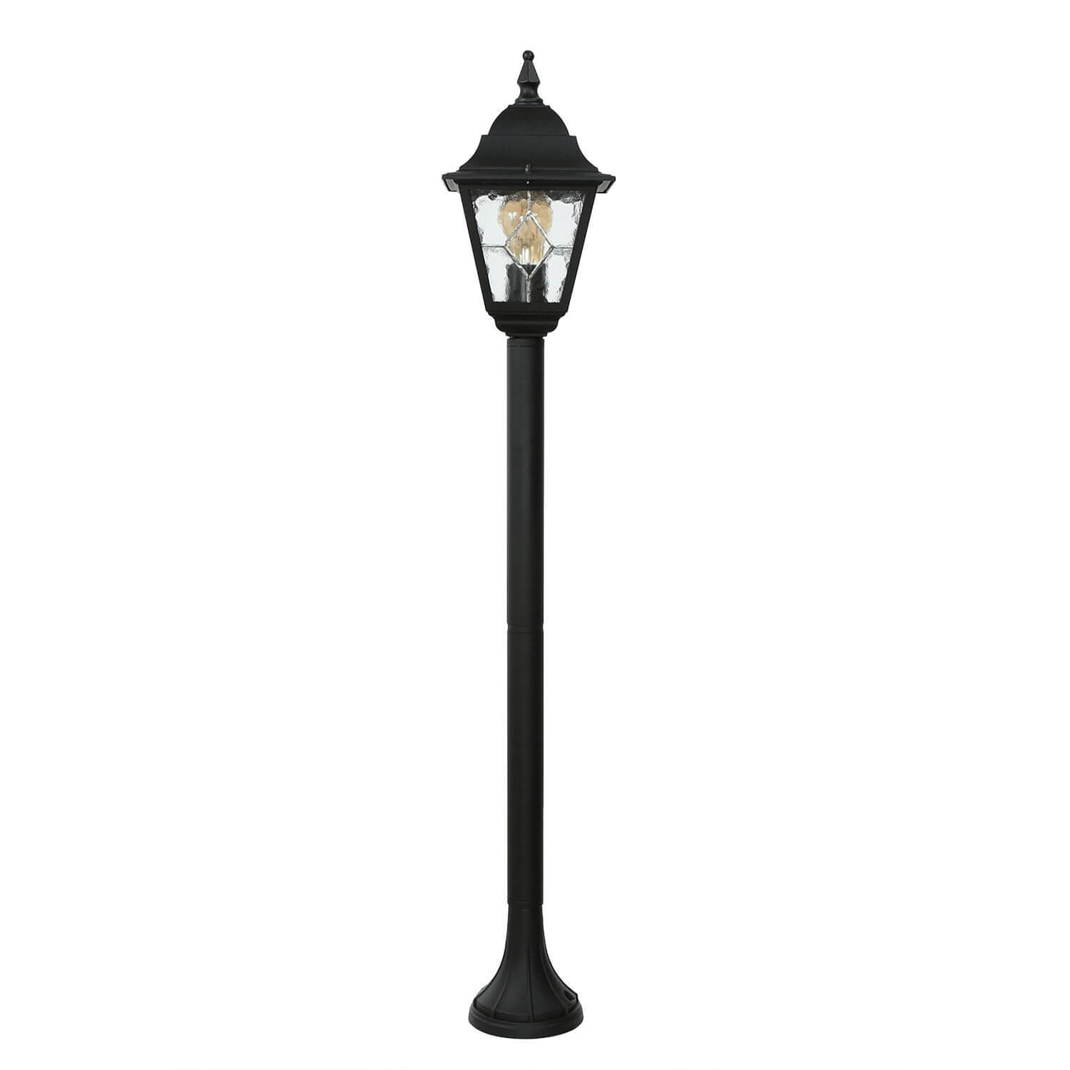 Schwarze Wegeleuchte wetterfest H:109cm LEADWORTH Laternenpfahl, Lampe