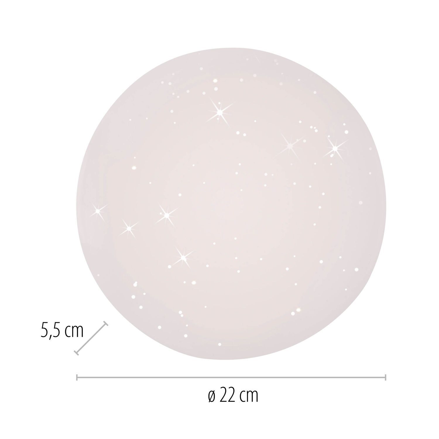 Lampe de plafonnier LED Ciel étoilé Ø22 cm 3000 K confortable