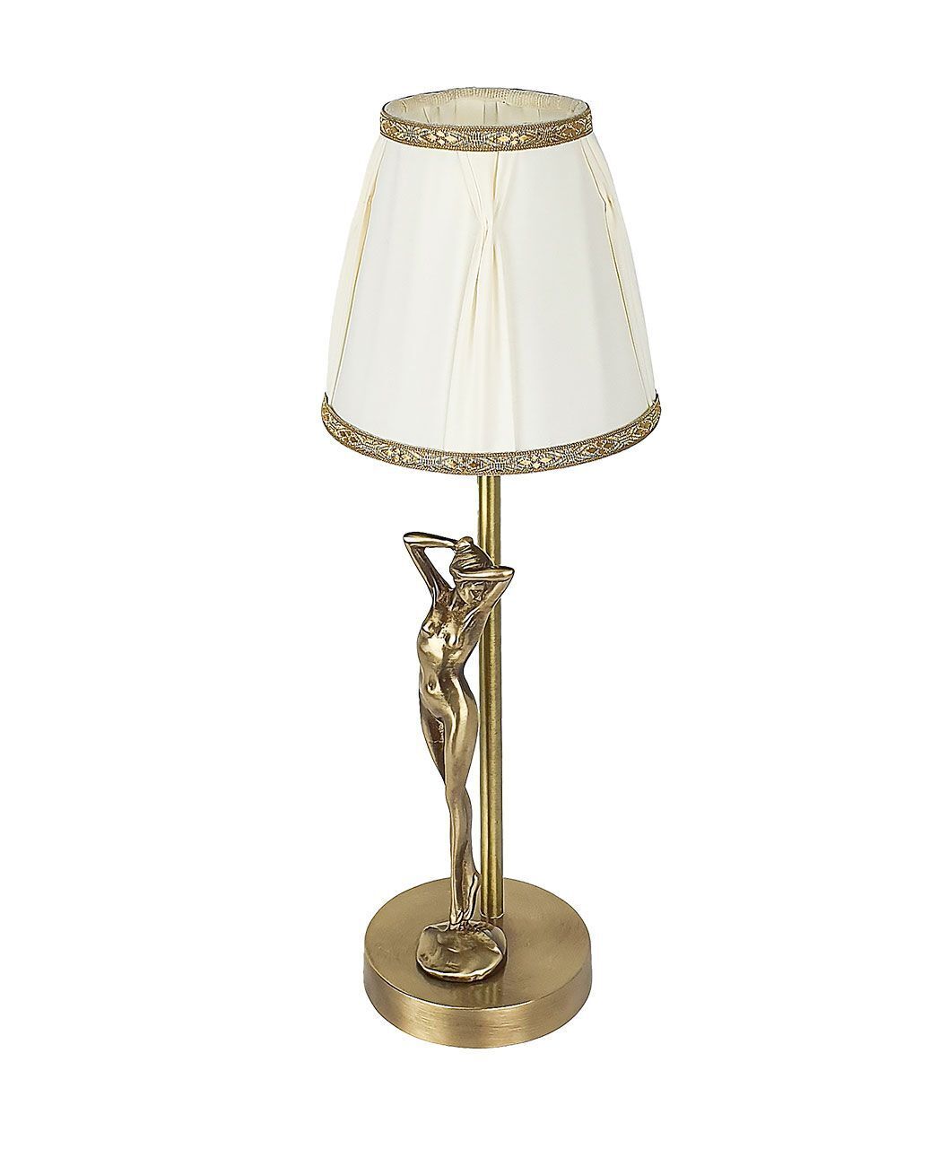 Stilvolle Tischlampe DONNE Klassisch Echt-Messing Lampe, Tischlampe, Lampenschirm