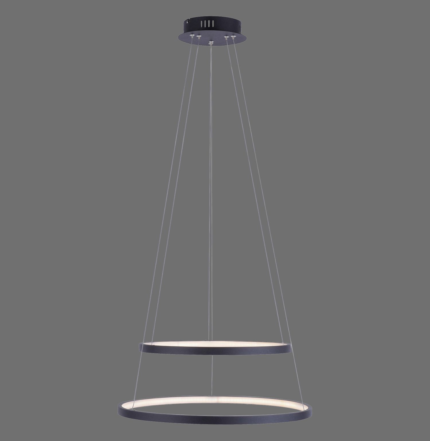 Suspension LED Anneaux Anthracite Métal Ø50 cm 3000 K Leuchter, Lampe