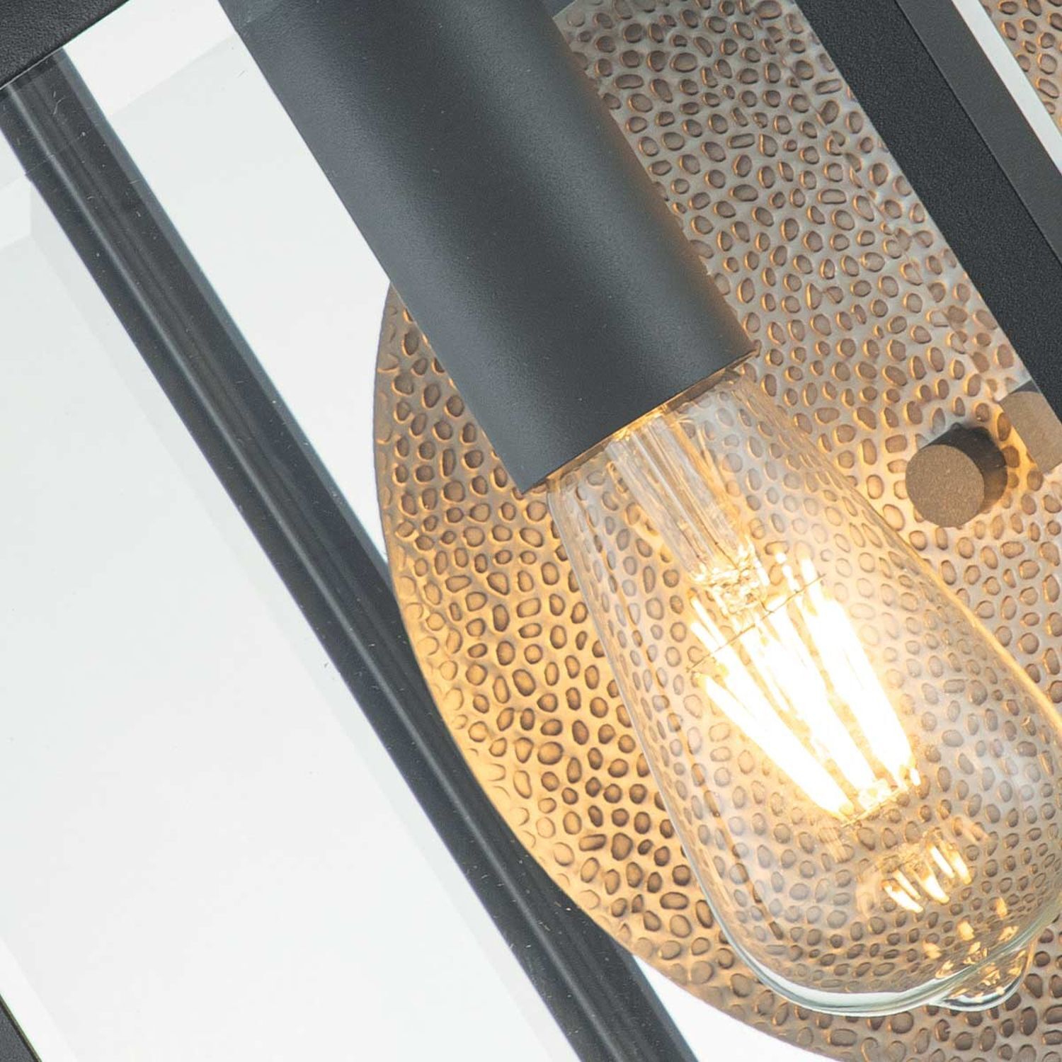 Außenlampe Wand E27 IP44 45,7 cm hoch Glas Aluminium Glühbirne, Lampe, Glasbirne, Beleuchtung, Dekorationslicht