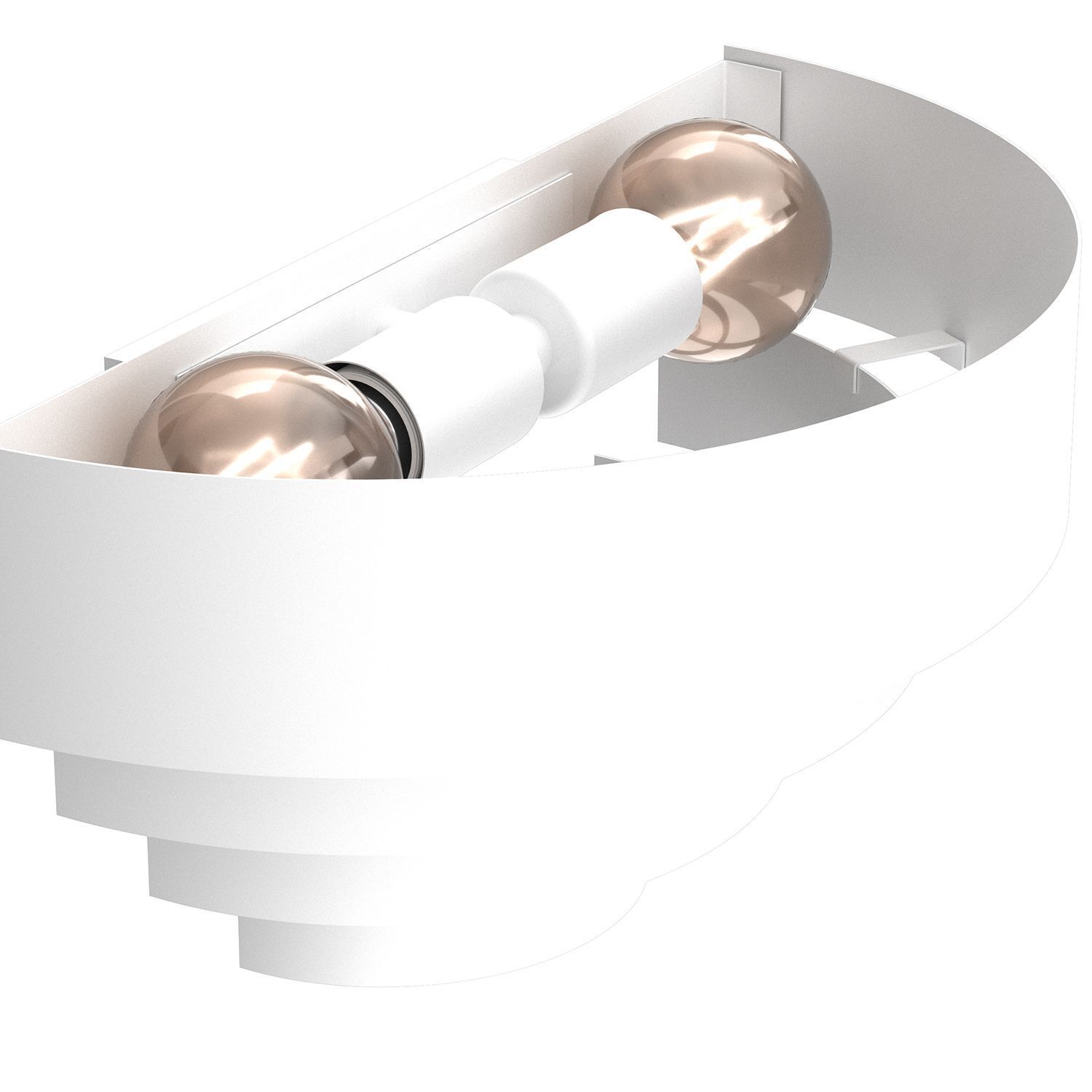 Wandlampe Metall in Weiß B:40 cm E27 2-flmg indirekt Beleuchtung, Licht