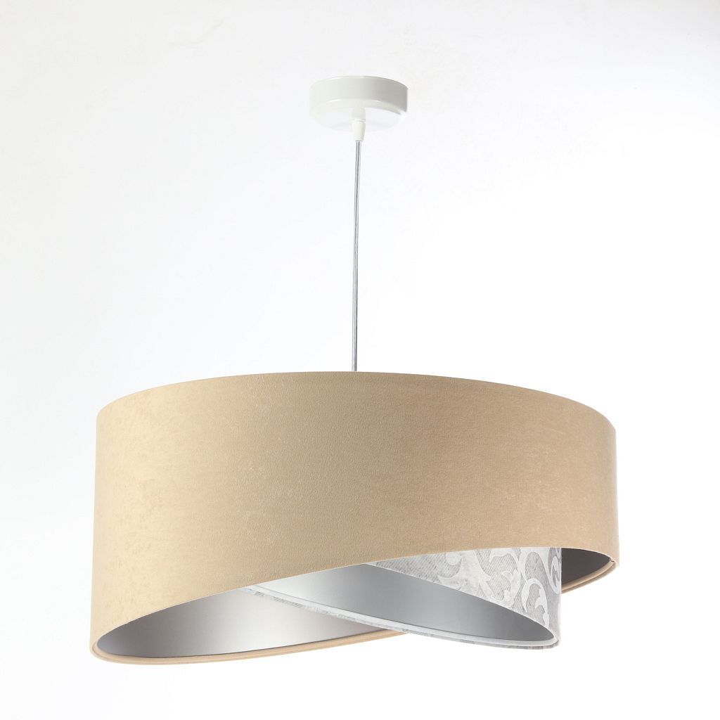 Lampe à suspendre ronde Ø 50 cm Tissu aspect velours E27 confortable