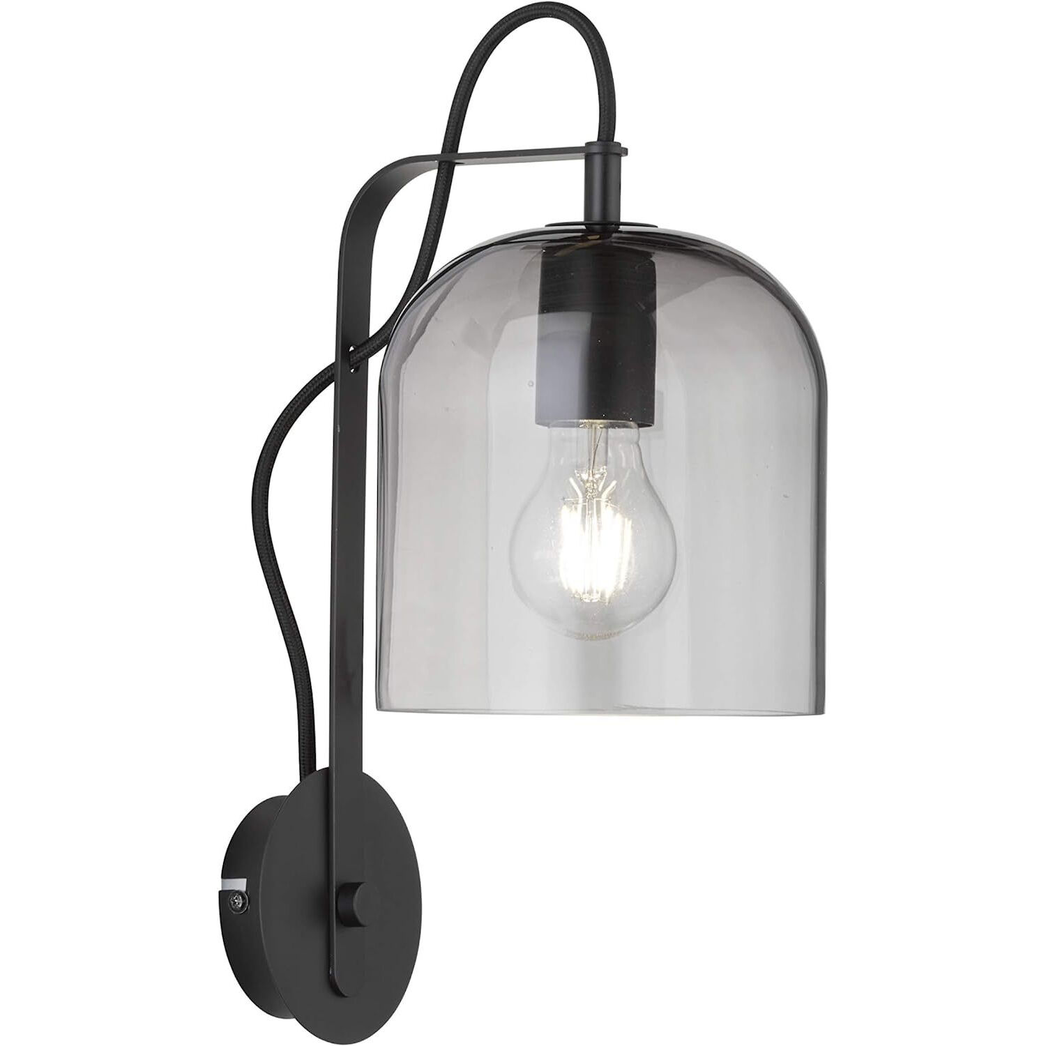 Wandlampe Schwarz Metall Glas Modern E27 VASYA Lampe