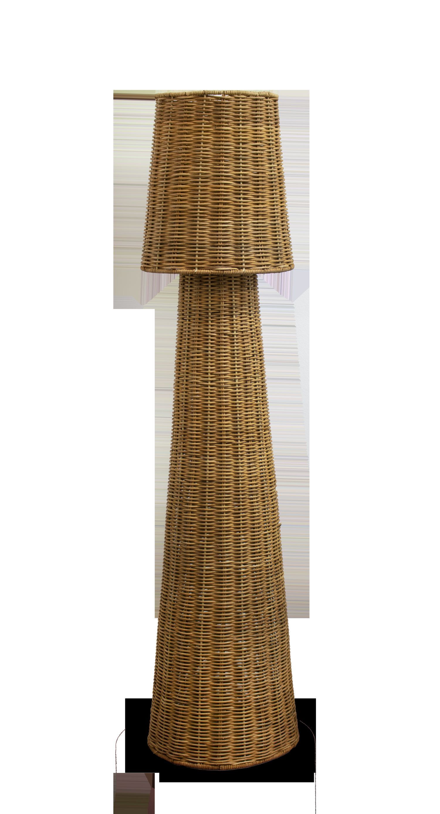 Stehlampe Rattan Natur E27 IP54 109 cm Garten Außen Rattan, Stehleuchte, Lampenschirm, Korbgeflecht, Standlampe