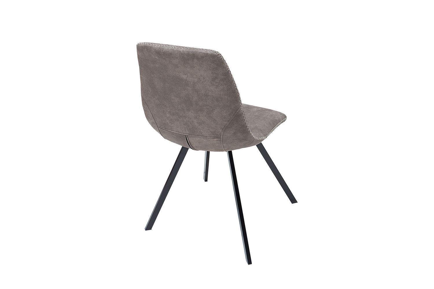 Chaise de salle à manger Microfibre métal 47 cm en taupe gris noir Stuhl, Mobiliar