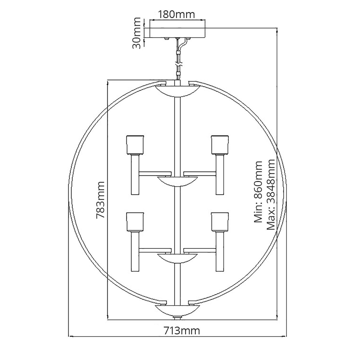 Leuchter, Lampe, CAD-Diagramm, Diagramm