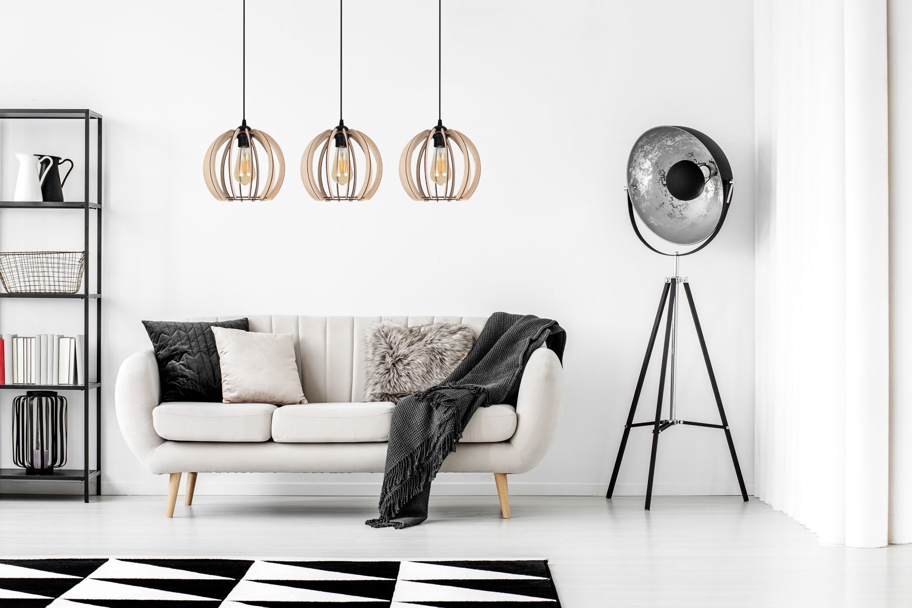 Sofa, Wohnzimmer, Stehleuchte, Konsolensofa, Teppich