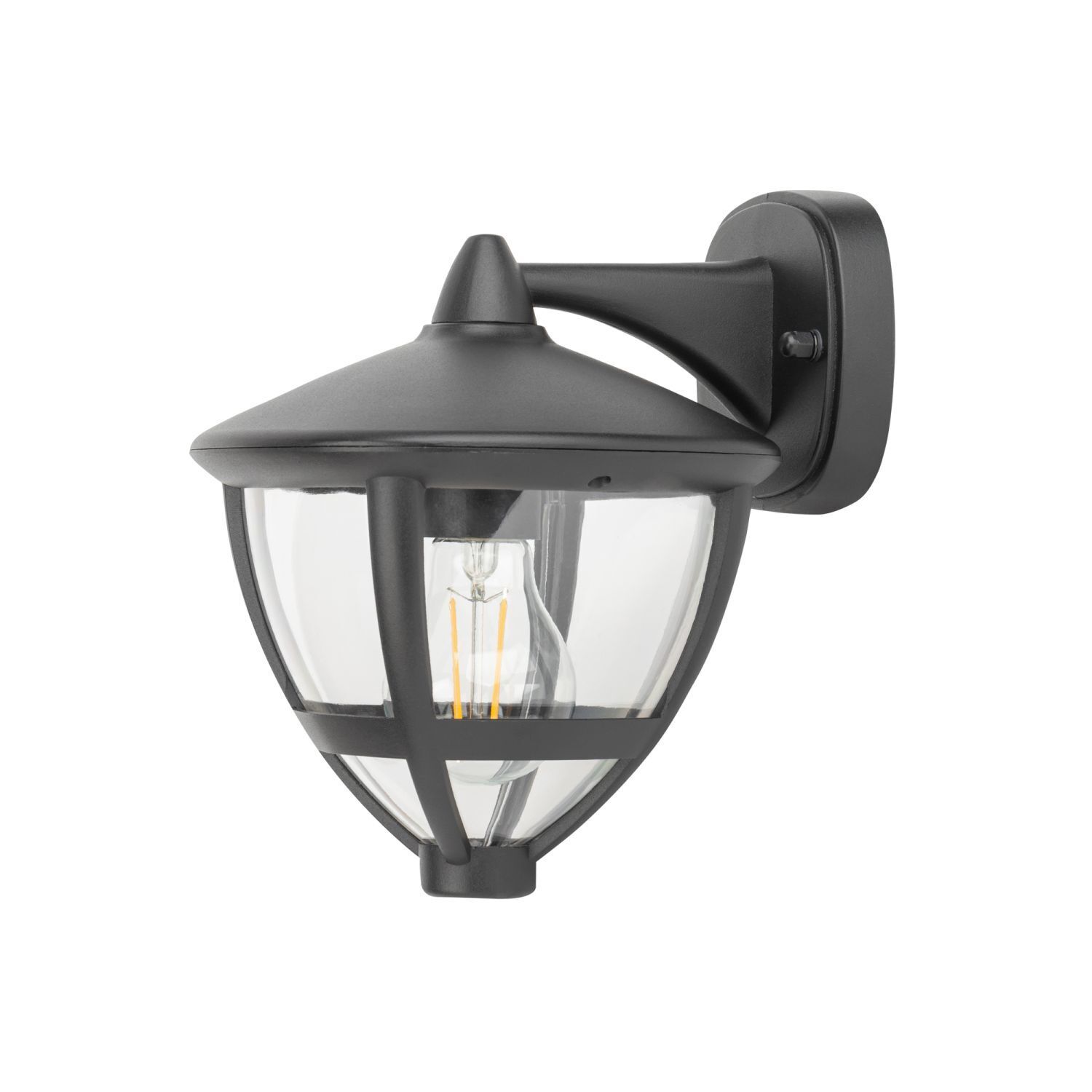 Wandleuchte außen IP44 E27 Schwarz H: 23 cm dekorativ