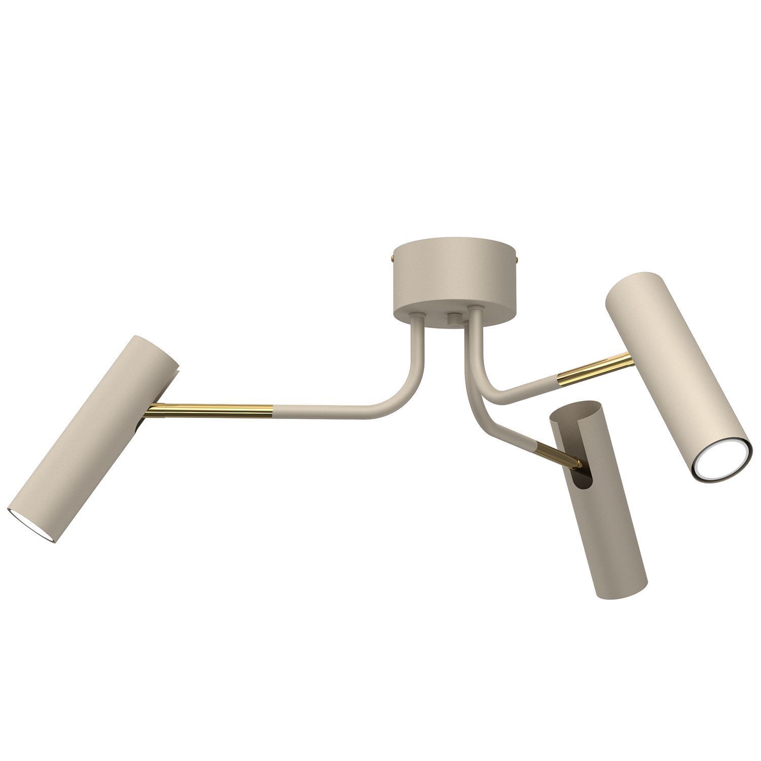 Spot de plafond métal doré H:27 cm 3-flamme flexible Lampe