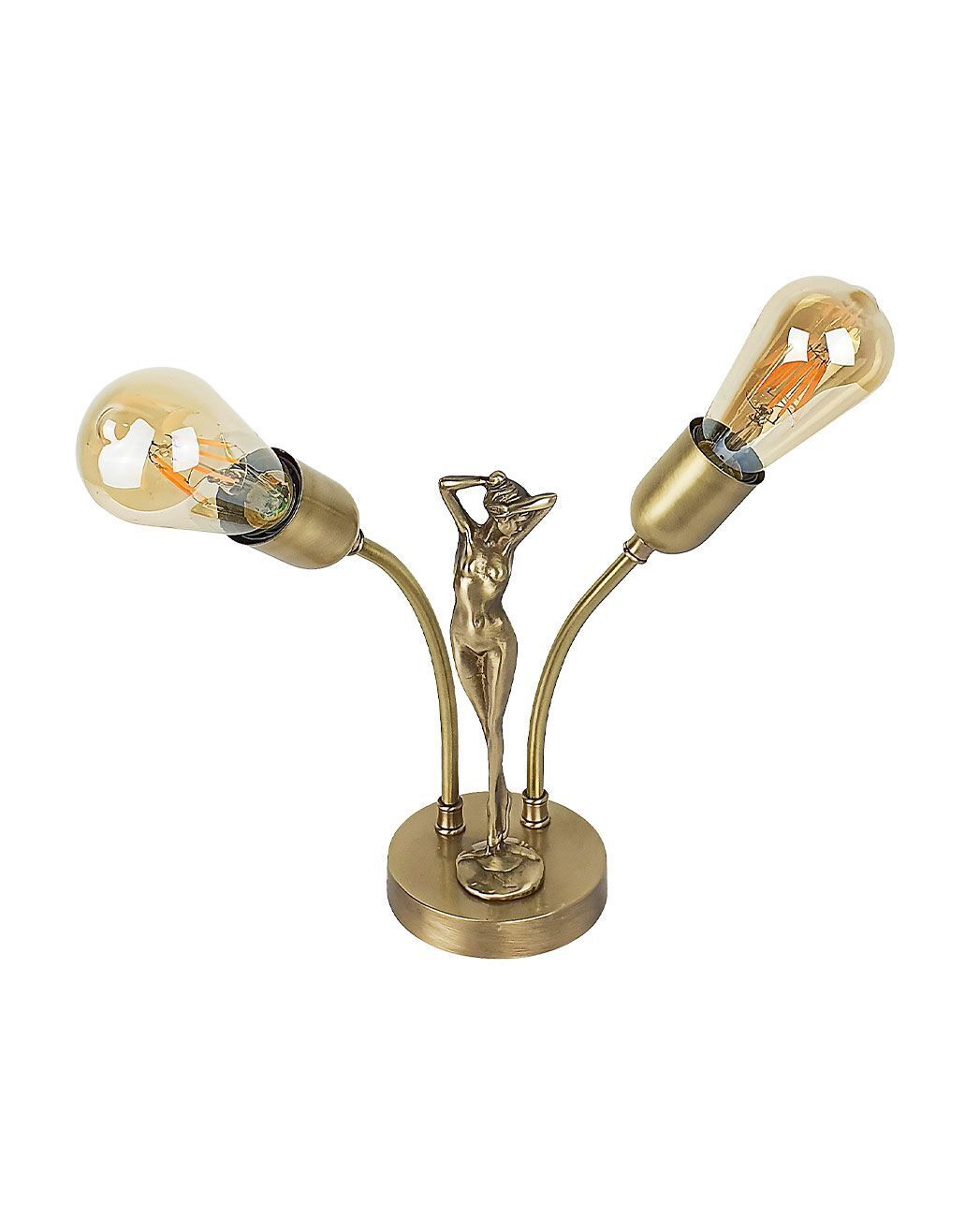 Tischleuchte Messing dekorativ DONNE Wohnzimmer Lampe, Licht, Rauchrohr