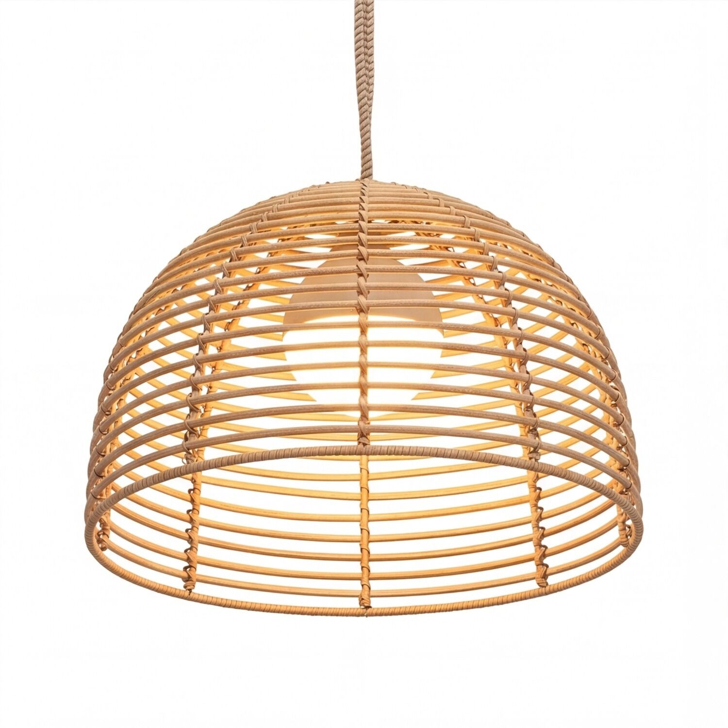 Hängelampe, Korblampe, Rattan, Einstellbare Hängelampe, Natürliches Material