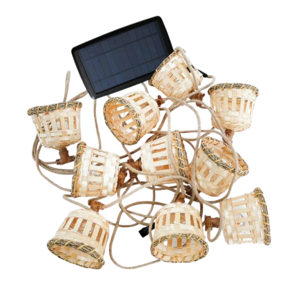 Lichterkette, Solarlichterkette, Spirallaternen, Weide-Lichterkette, LED-Lichterkette