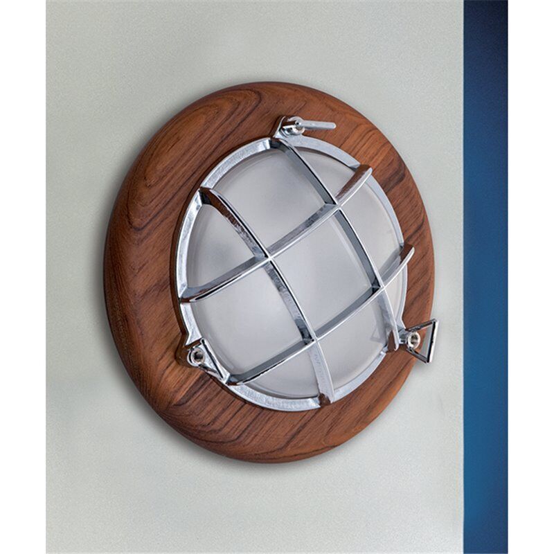 Applique LED chrome laiton véritable ronde Ø27cm Maritim