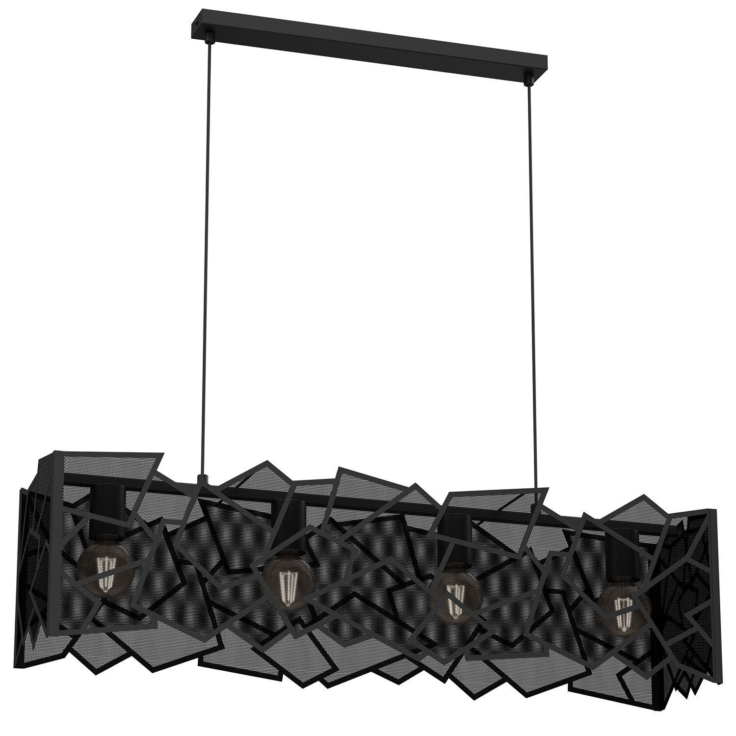 Lampe à suspendre moderne Noir Métal L:90 cm E27 décoratif Leuchter, Lampe