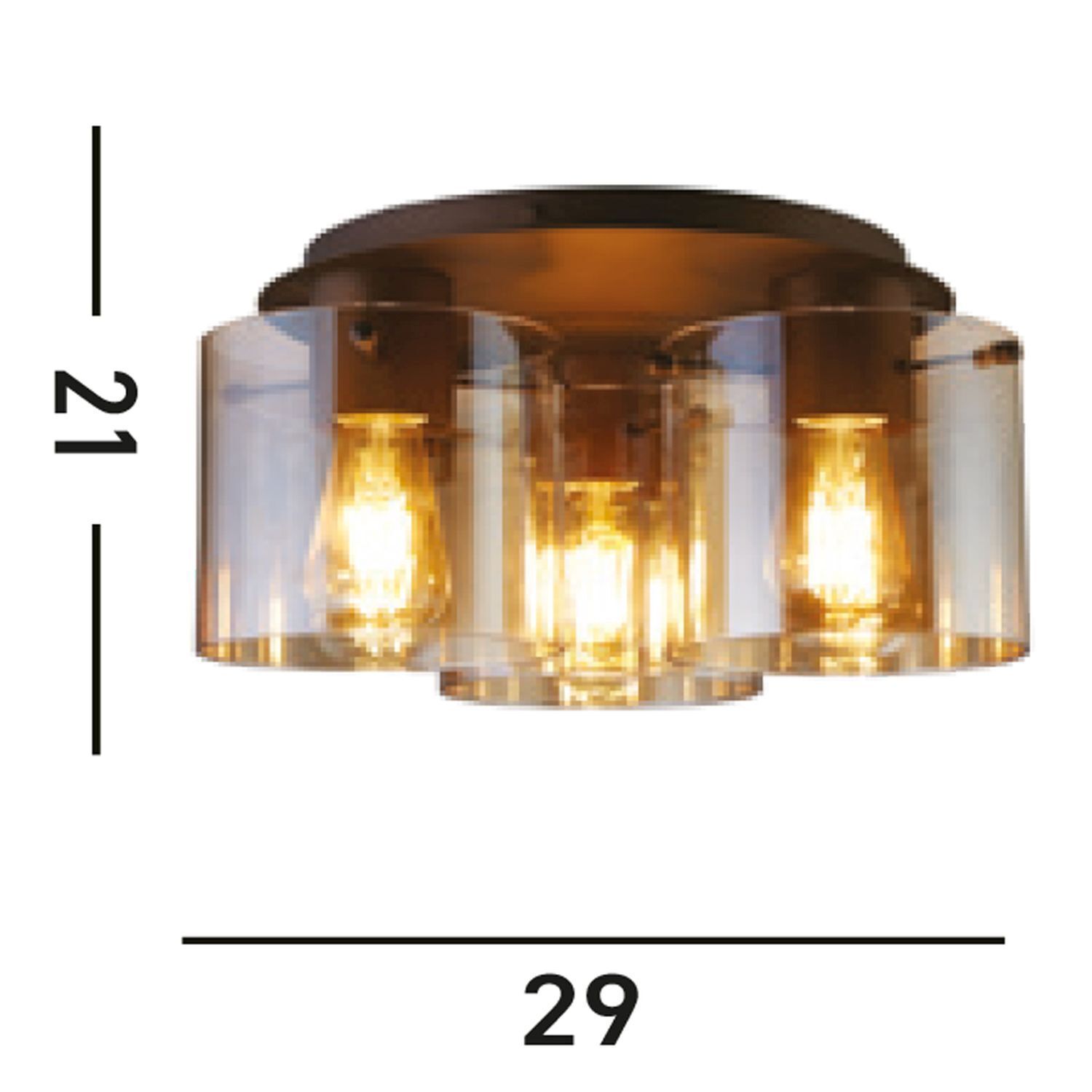 Wandlampe, Lampe, Bronze, Glas, E27