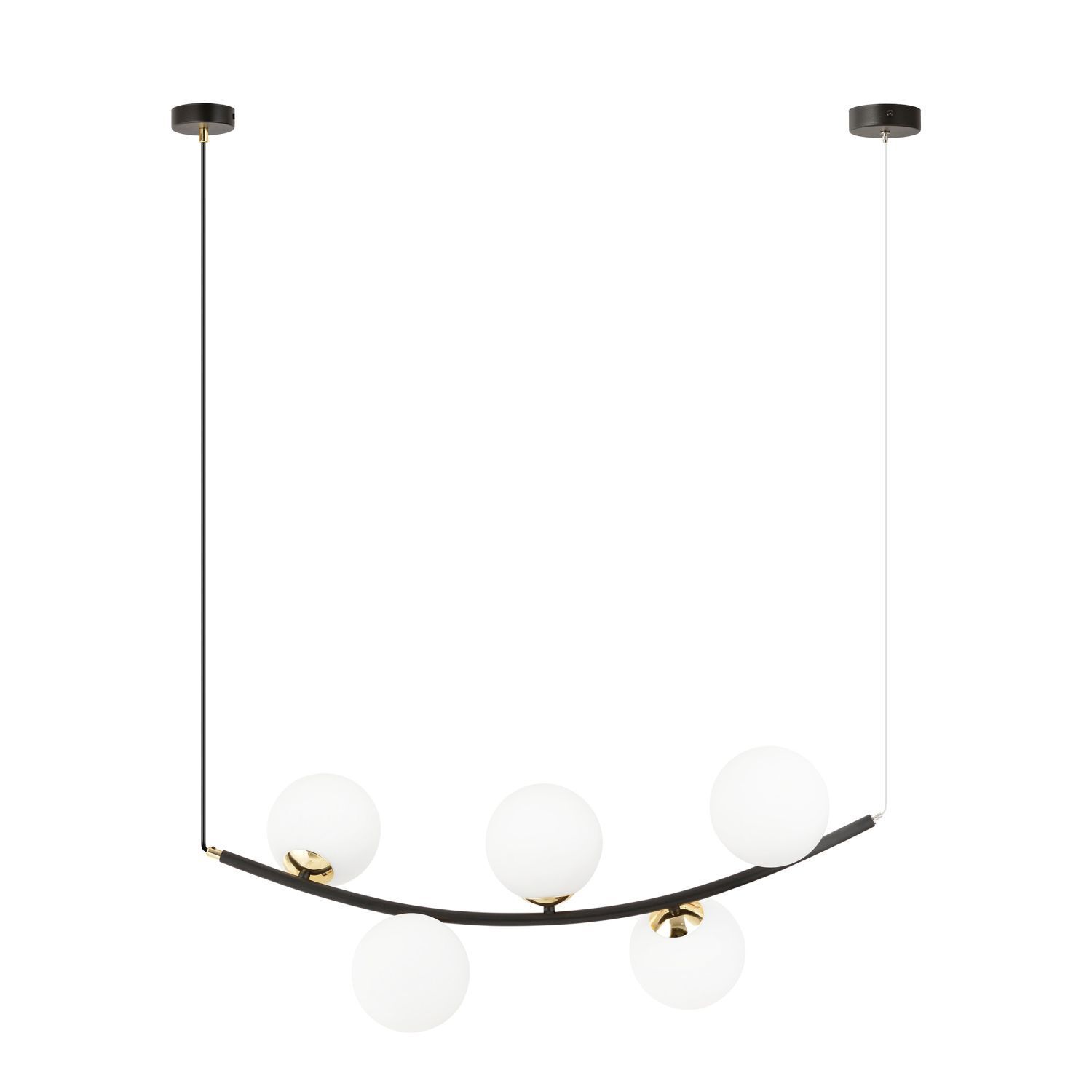 Hängelampe Metall Glas B: 80 cm H: max. 100 cm E14 5-flammig