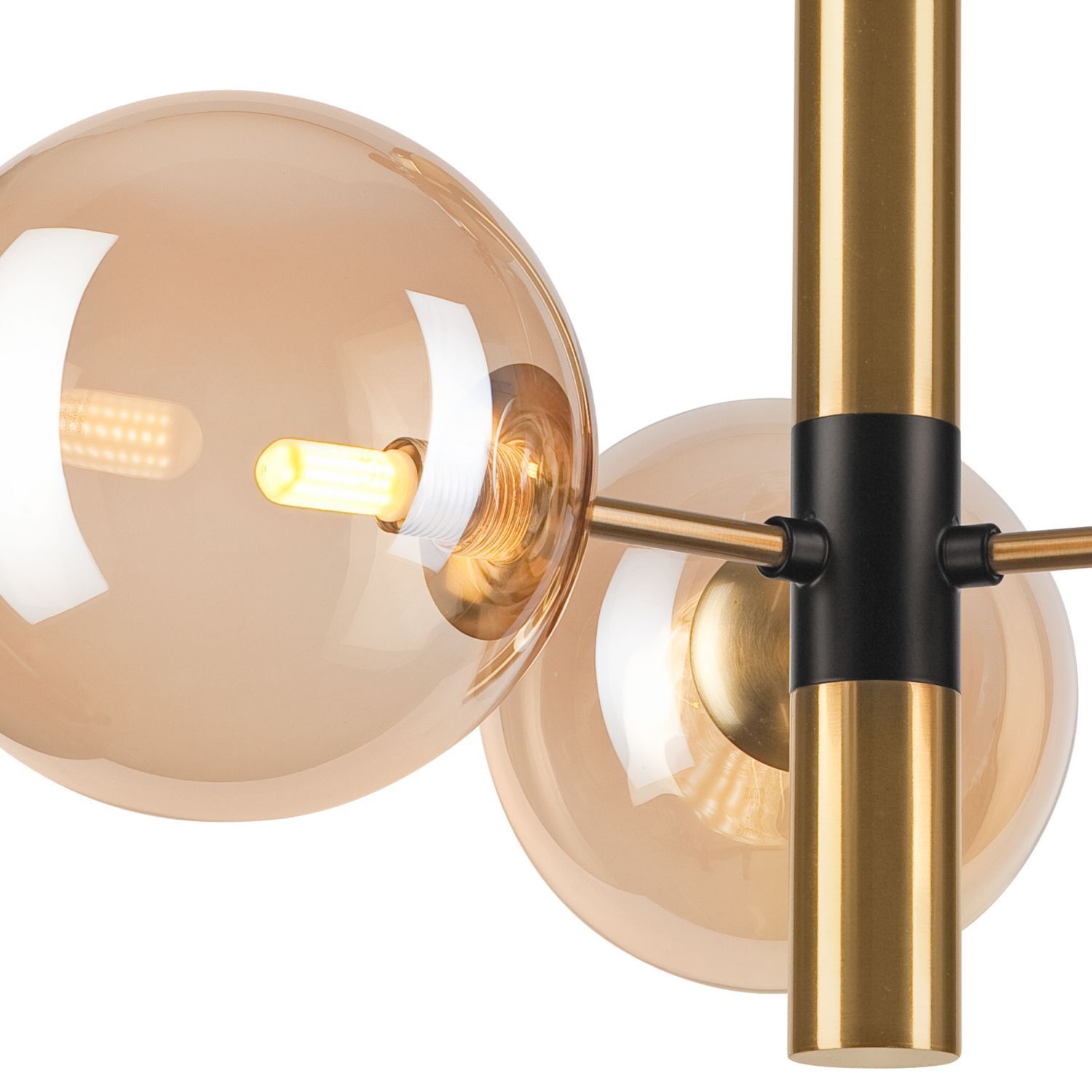 Deckenlampe 3-flammig in Gold Metall Glas G9 L:36 cm Beleuchtung, Lampe, Leuchte, Licht