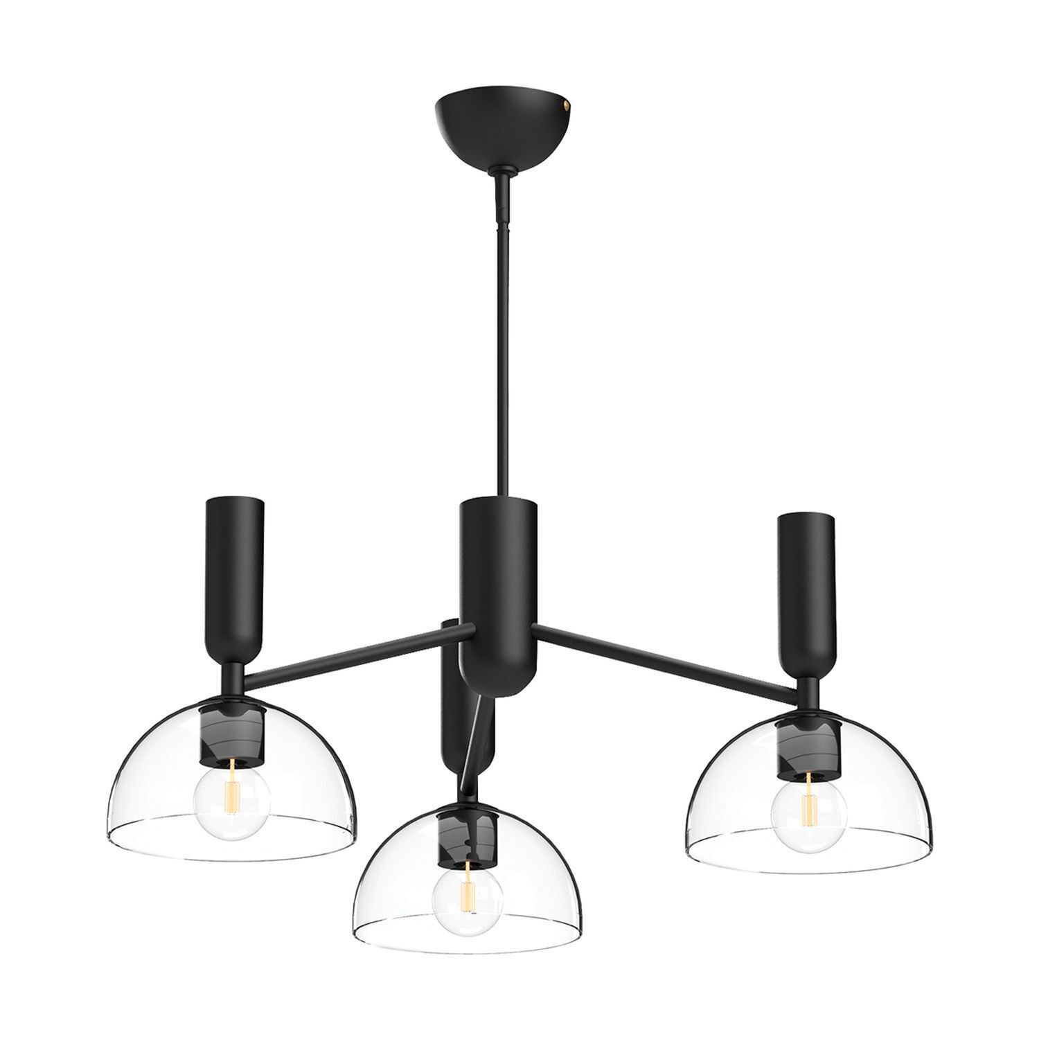 Lampe à suspendre noire verre métal E27 96,8 cm de large Rétro