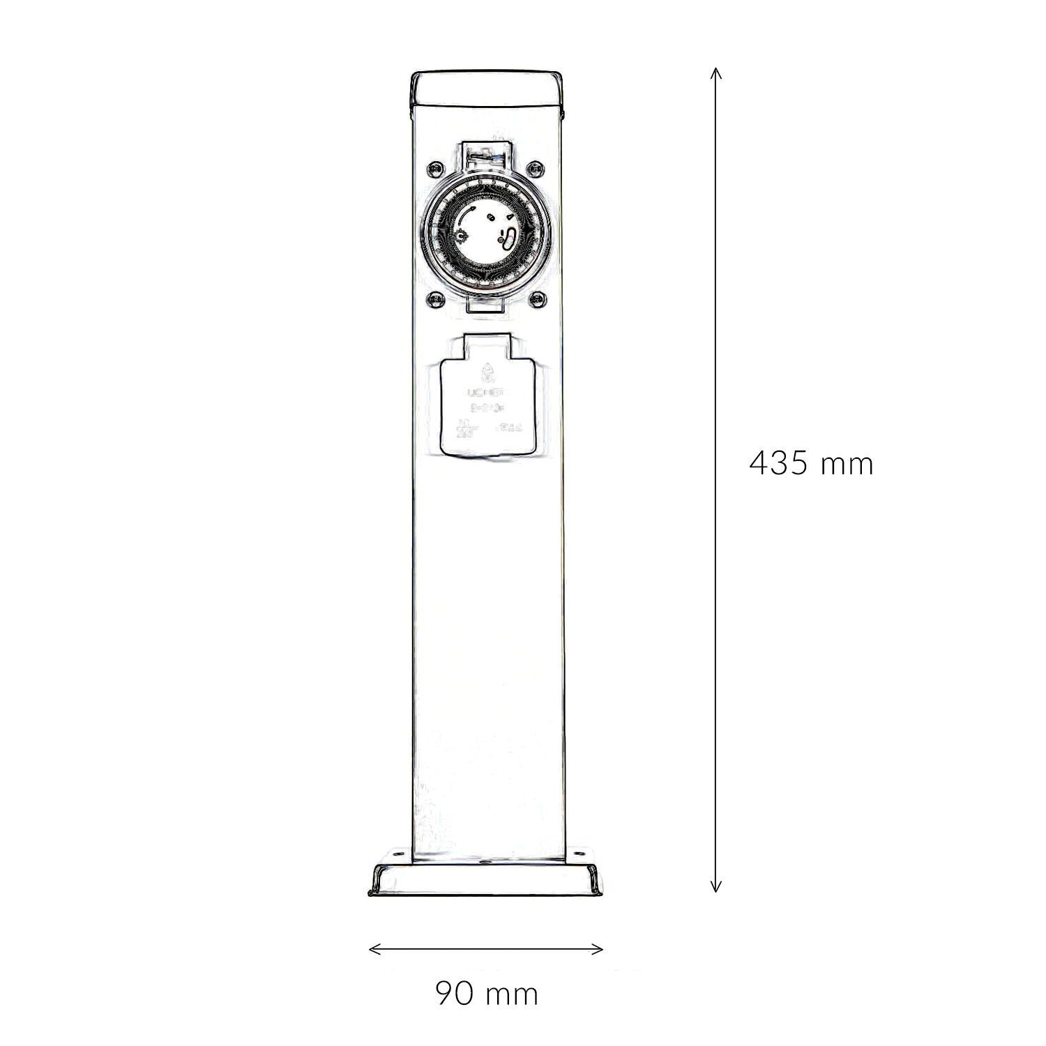 Colonne d'énergie avec minuterie 2 fois Jardin Terrasse