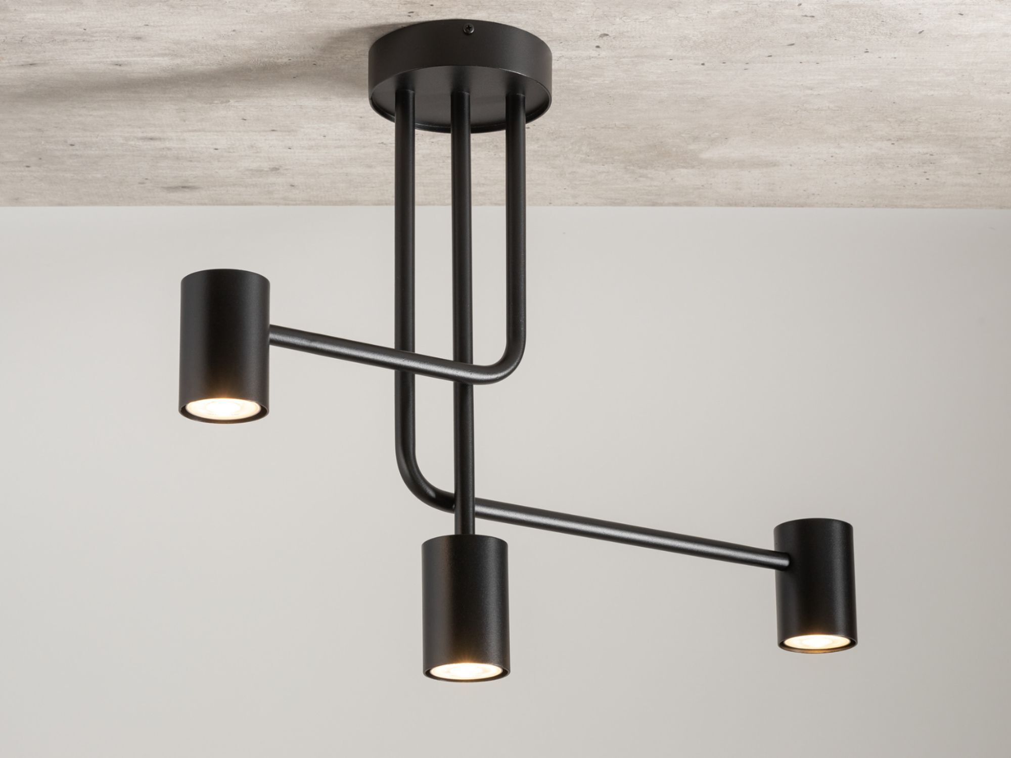 Schwarze Deckenlampe GU10 Zylinder L:60 cm Metall
