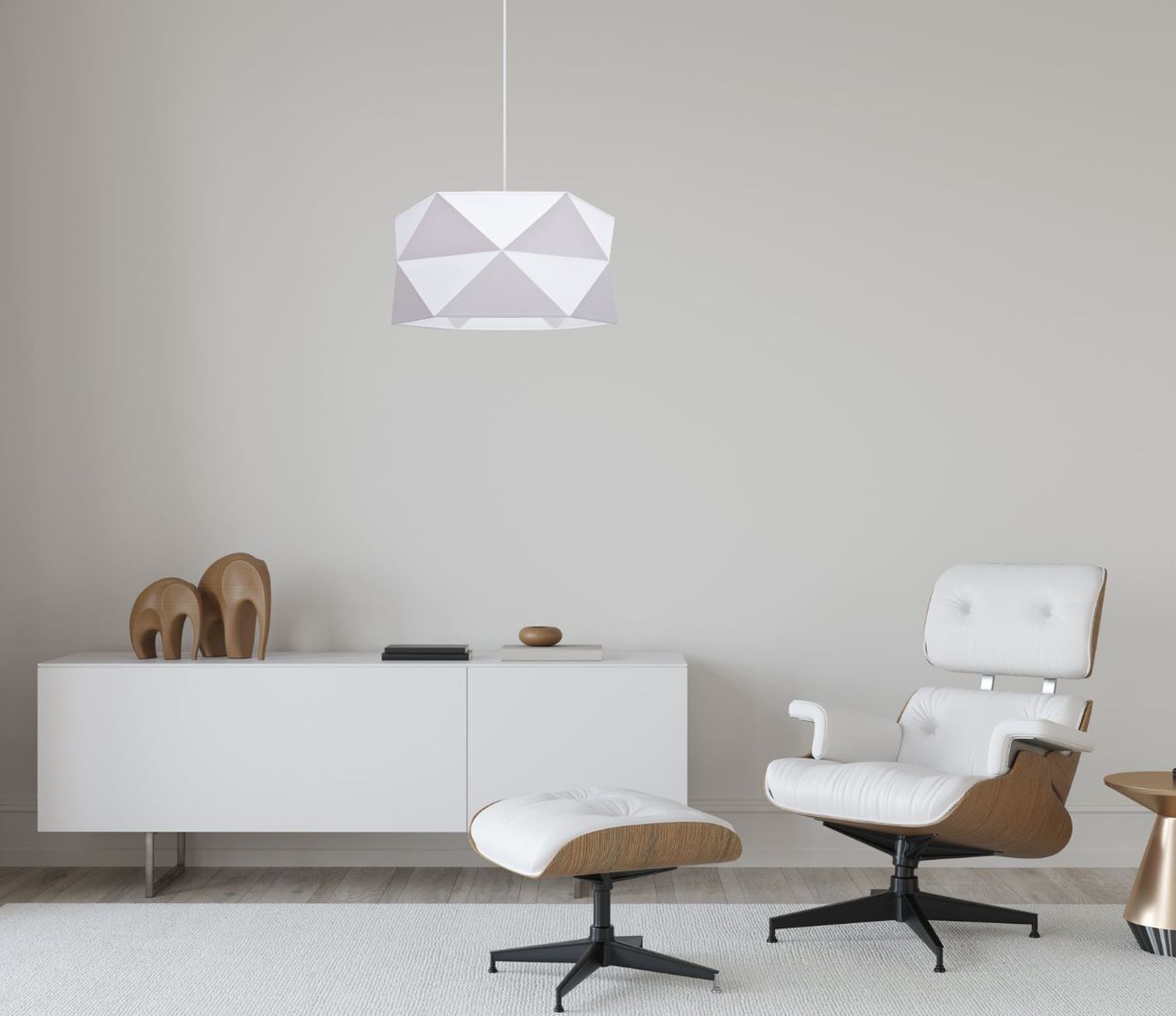 Moderne Pendelleuchte Stoff blendarm E27 L:70 Weiß stuhl, Sessel, Hocker, Pendelleuchte, Sideboard