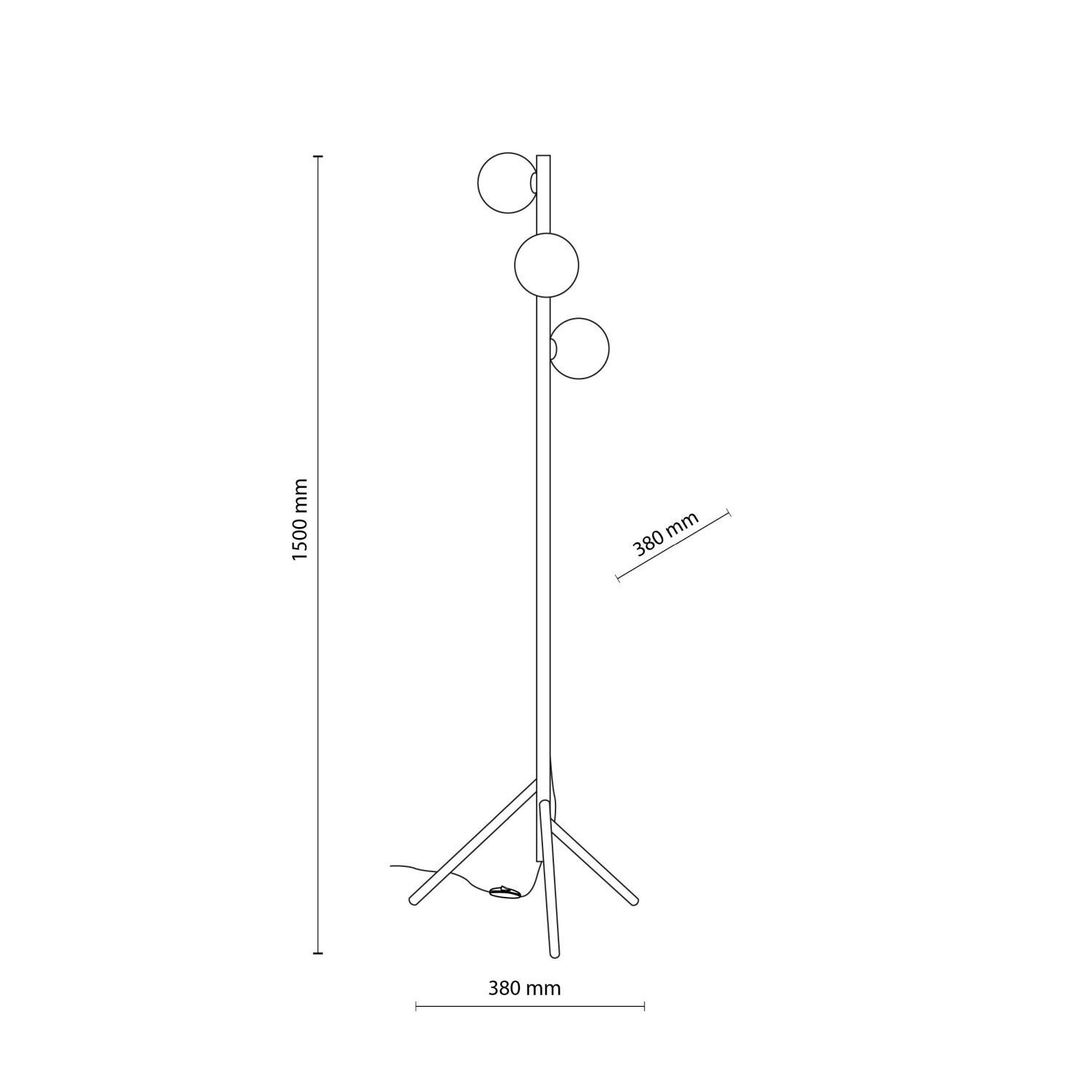 Stehlampe, Lampenstange, Standlampe, Mehrfachlampe, Stromkabel