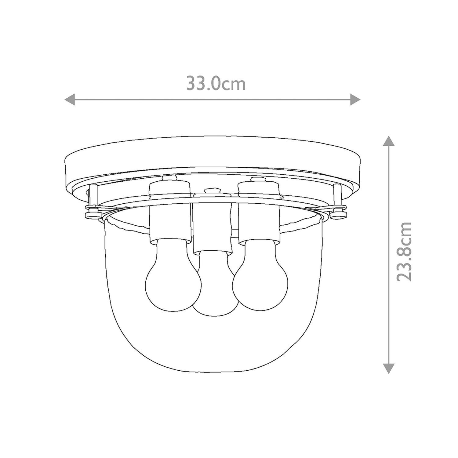 Lampe de plafonnier salle de bain IP44 Ø 33 cm rond métal verre en laiton