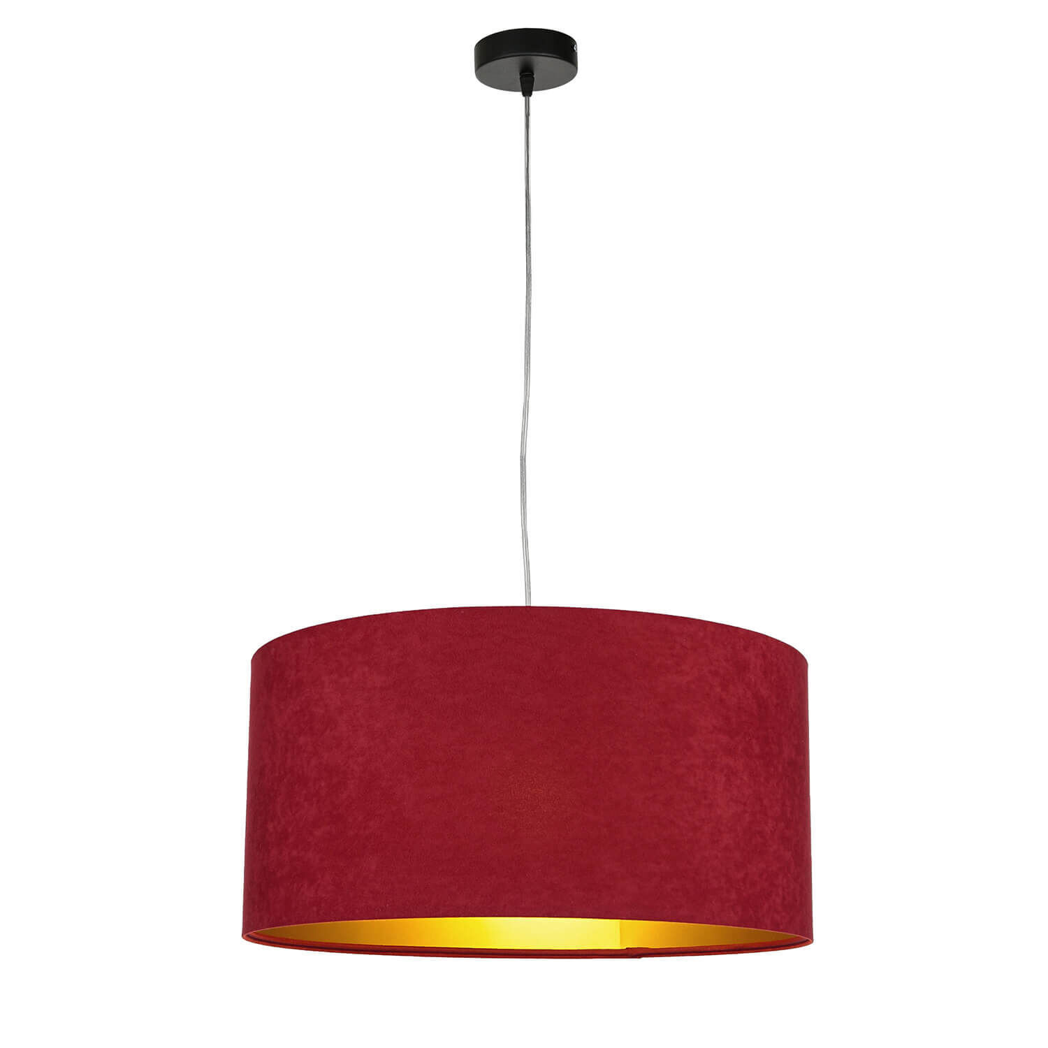 Pendellampe Rot Gold Retro Ø50cm Esstisch Stoff