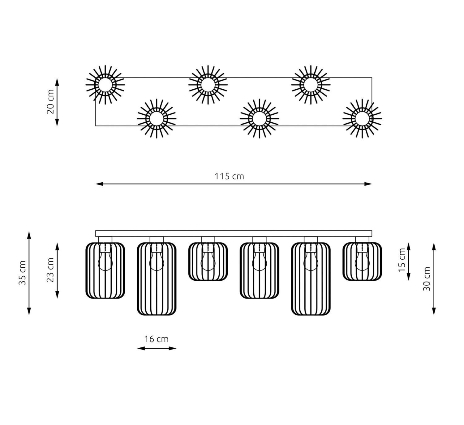 Große Deckenlampe Metall 115 cm Schwarz Gold E27 Retro Maschine, Sprach