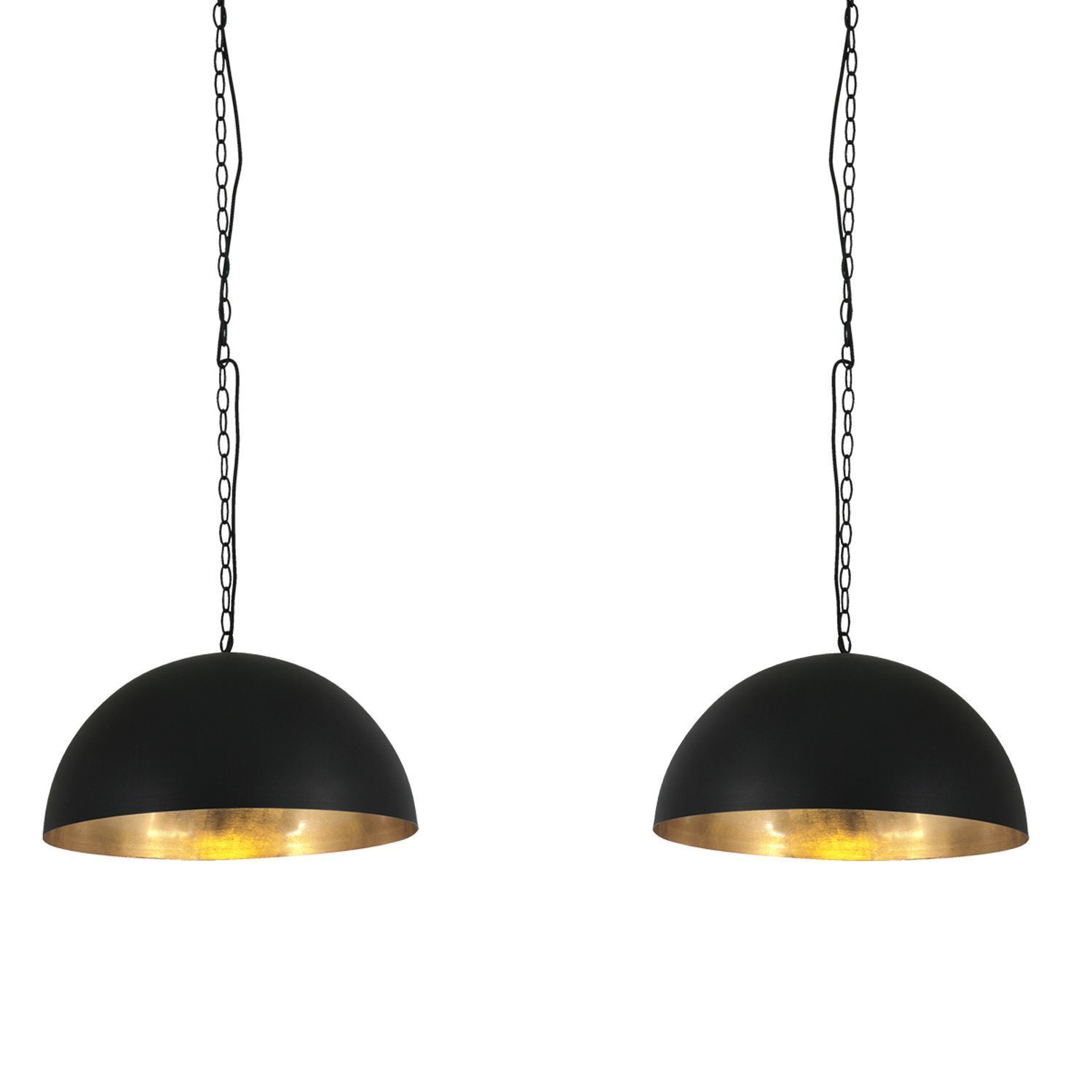 Longue lampe à suspendre métal noir or 140 cm E27