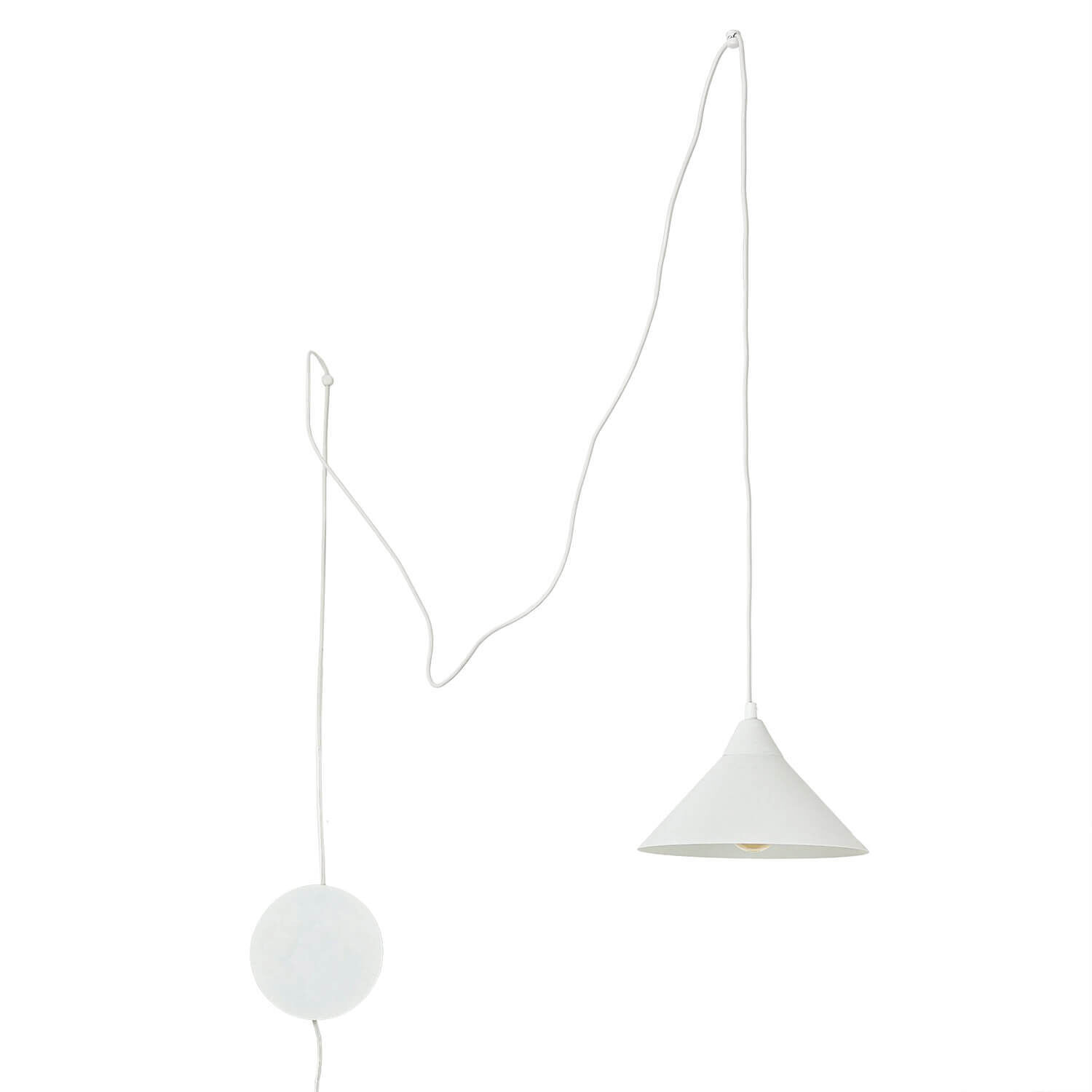 Weiße Pendelleuchte mit Steckdosenanschluss FLEXIO Lampe, Lampenschirm