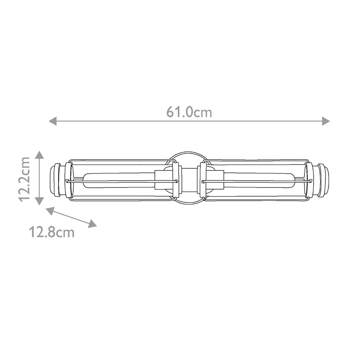 Badezimmerlampe Wand IP44 Messing antik Schwarz 61 cm 2x E27